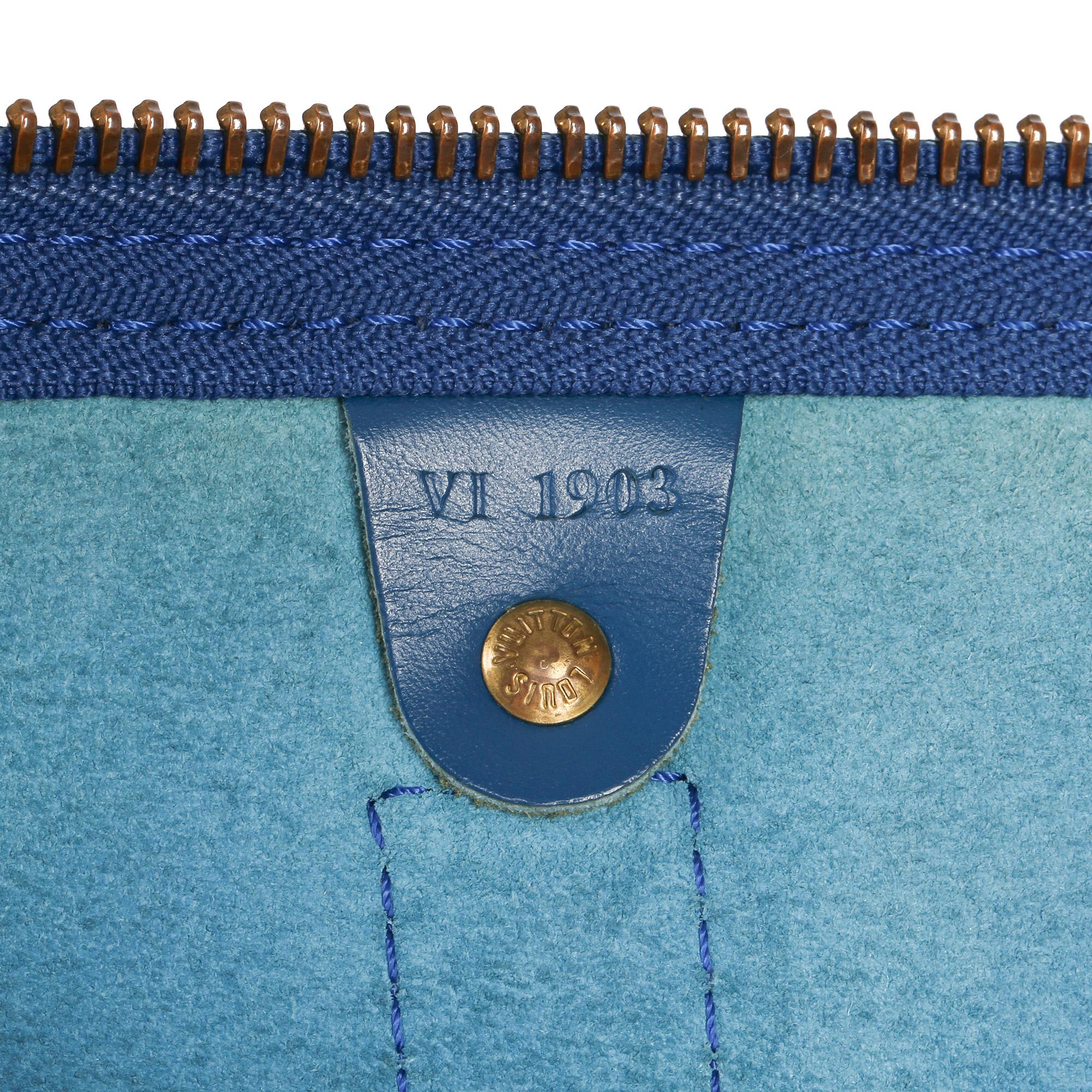 1993 Louis Vuitton Blue Epi Leather Vintage Keepall 55 6