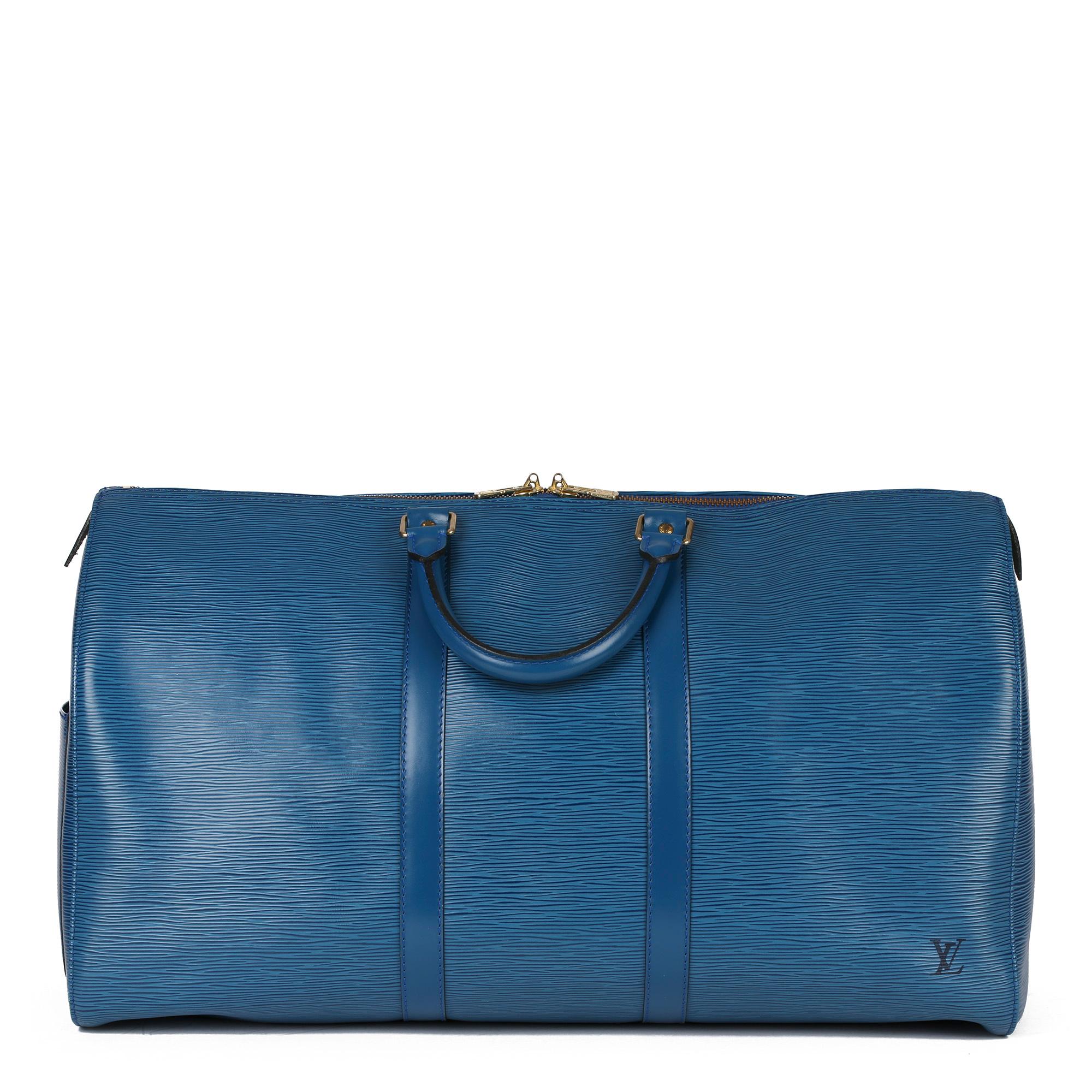 1993 Louis Vuitton Blue Epi Leather Vintage Keepall 55 1