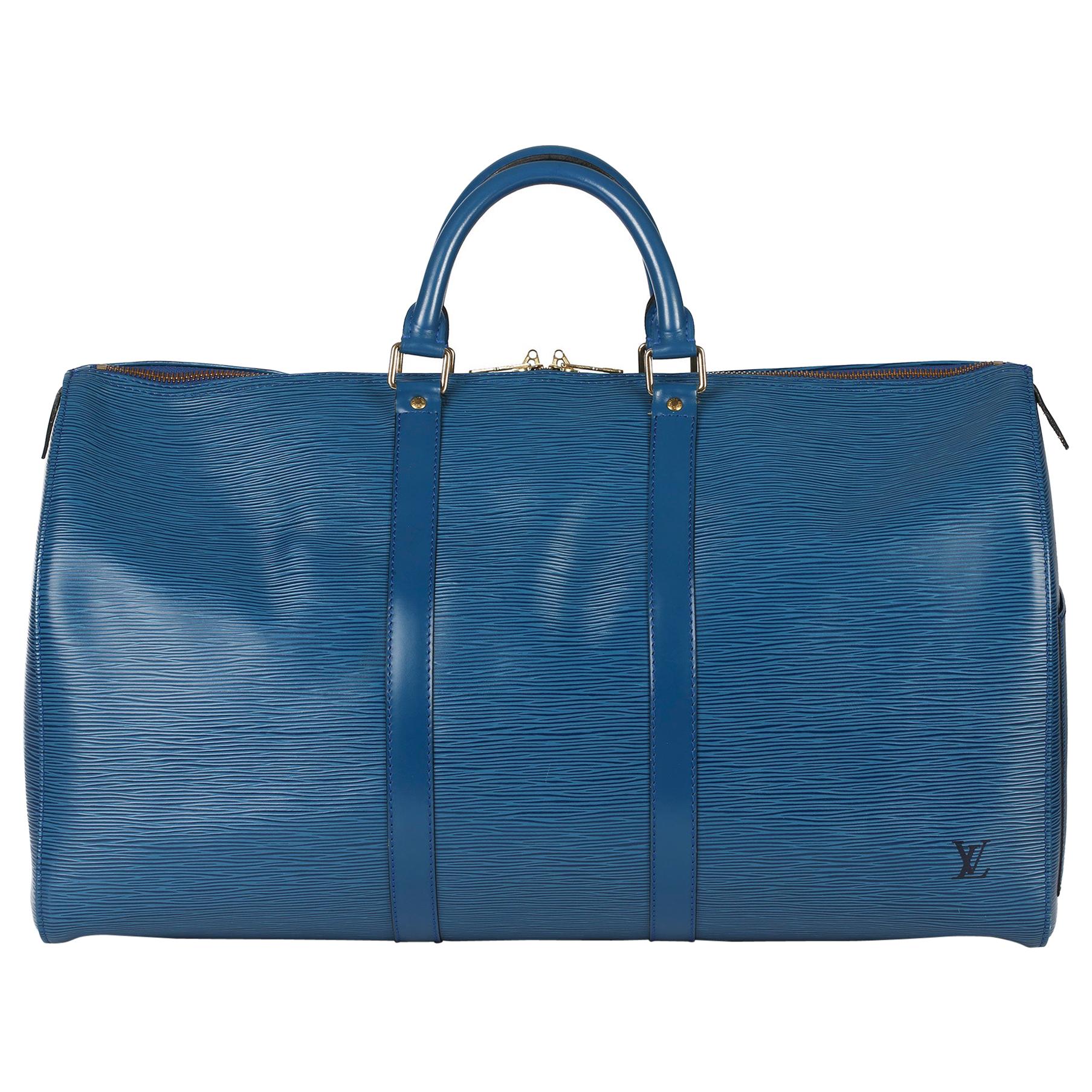 1993 Louis Vuitton Blue Epi Leather Vintage Keepall 55