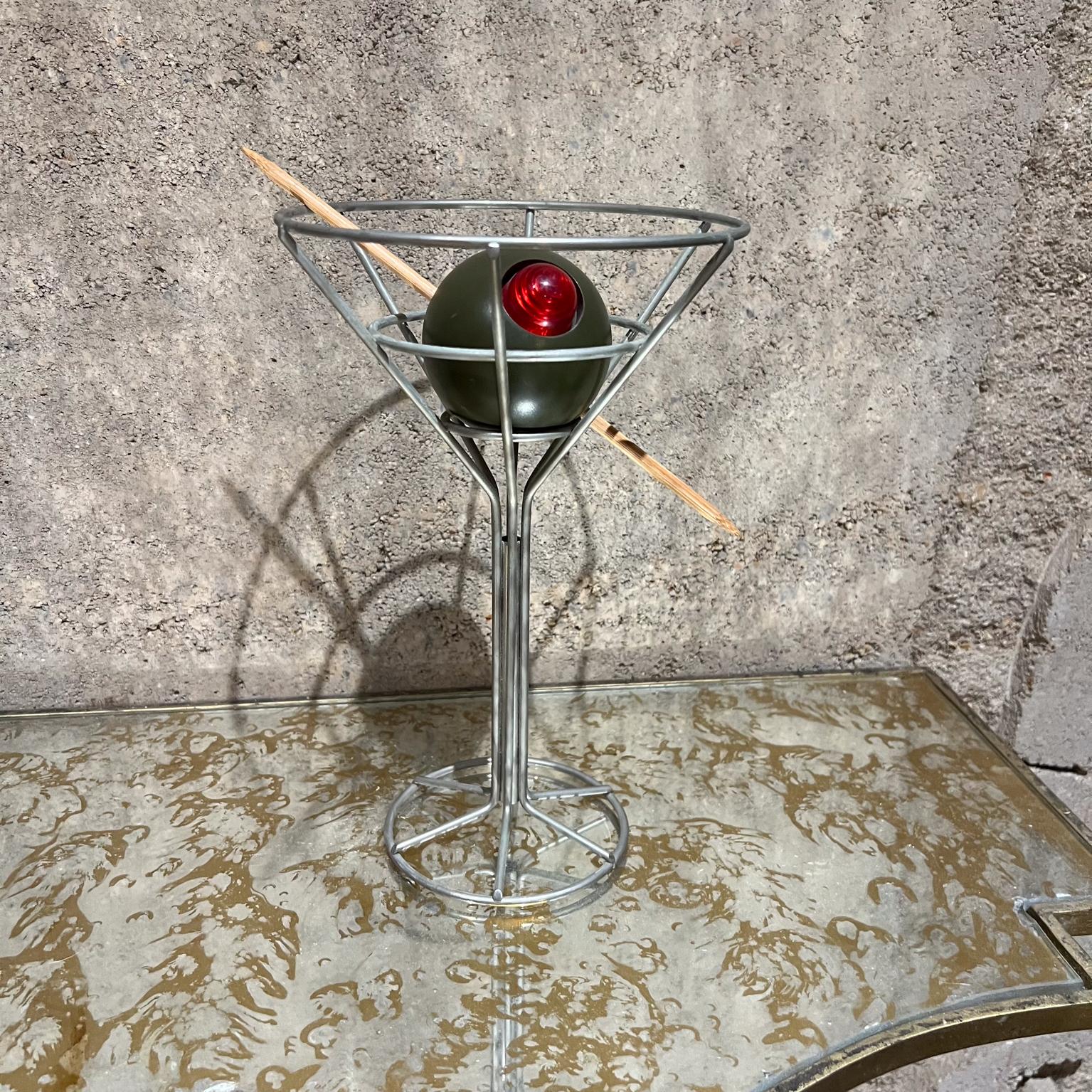 1993 Martini & Olive Chrome Bar Lamp by David Krys In Good Condition For Sale In Chula Vista, CA