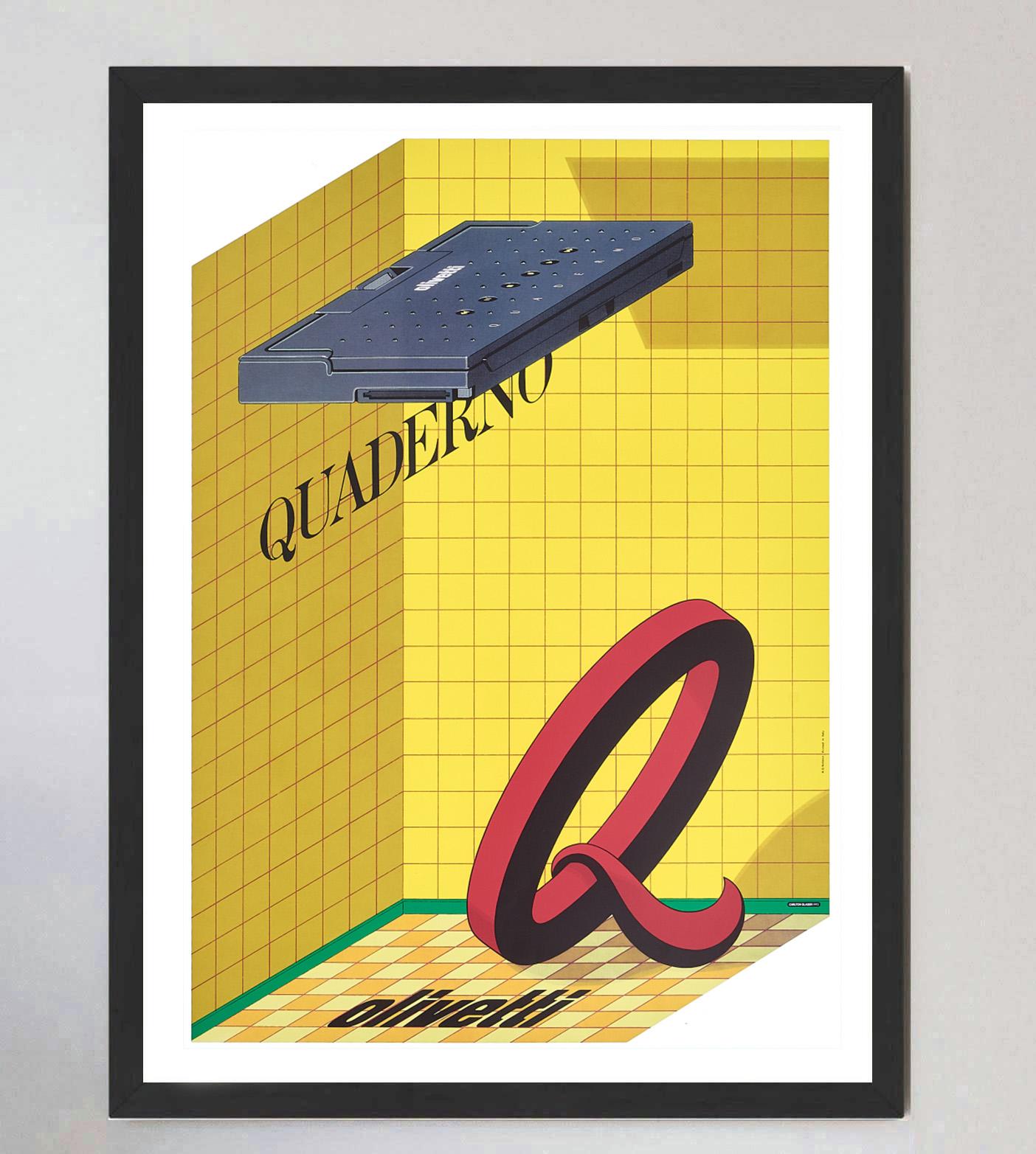 1993 Milton Glaser - Olivetti Quaderno Poster originale d'epoca In condizioni buone in vendita a Winchester, GB