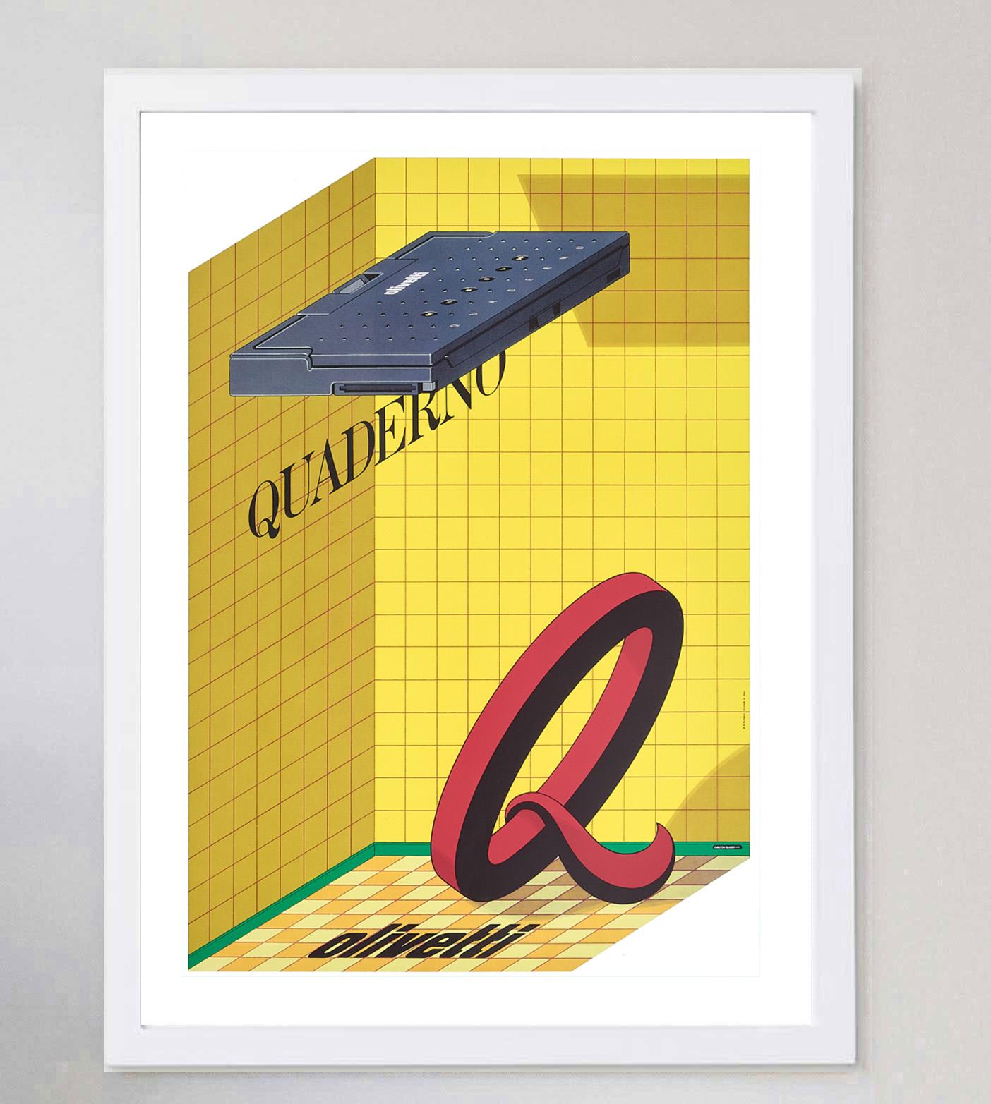Fine XX secolo 1993 Milton Glaser - Olivetti Quaderno Poster originale d'epoca in vendita