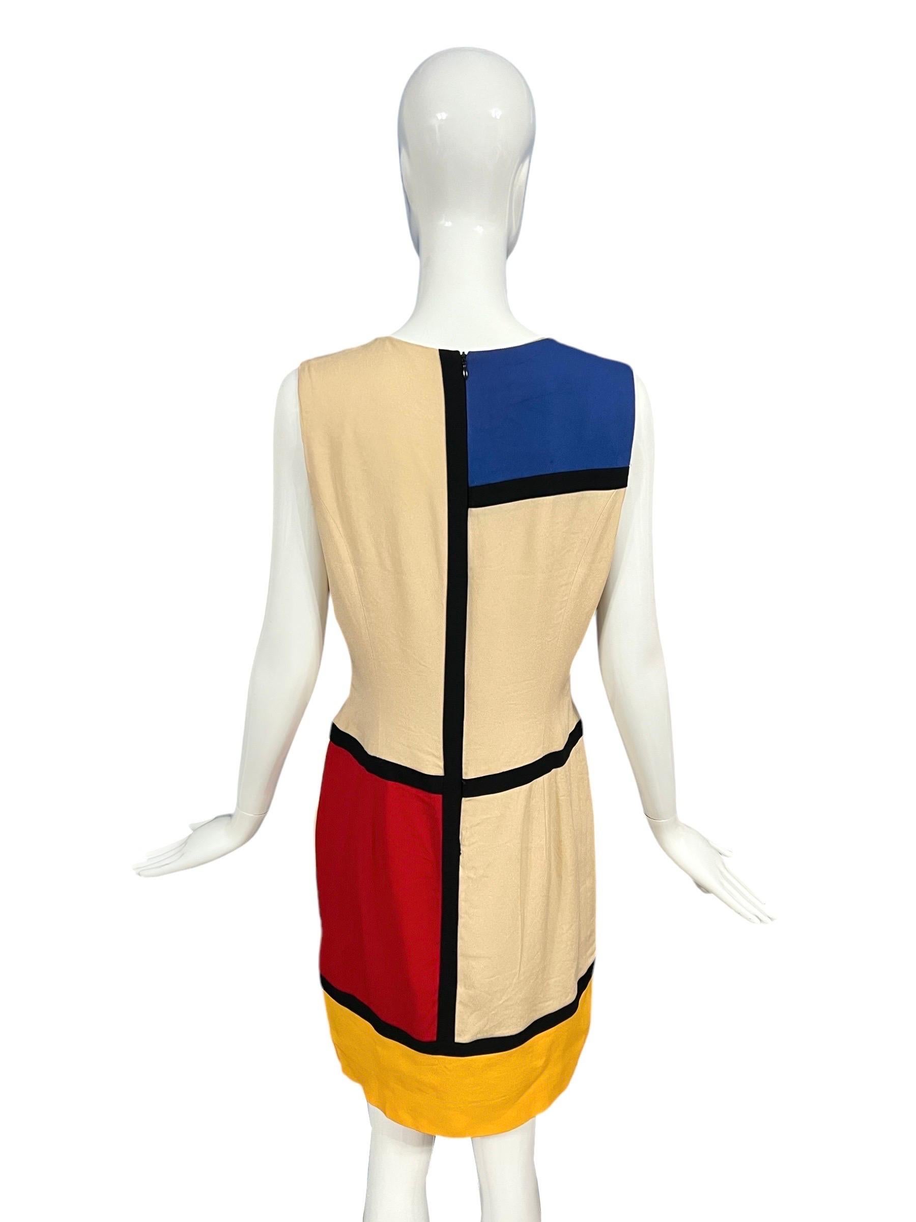 Women's 1993 Moschino Cheap & Chic Mondrian “Art Is Love” Dress For Sale