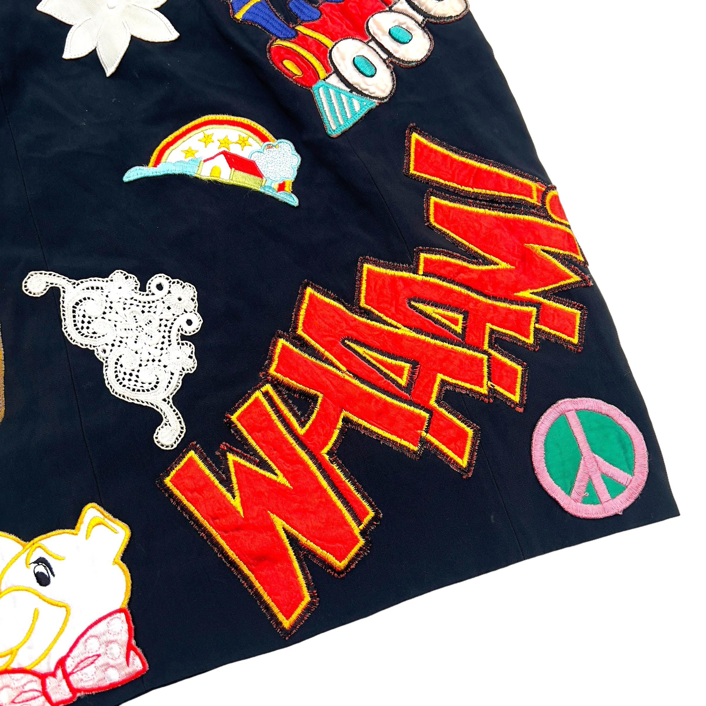 1993 Moschino runway kiss my patch dress In Fair Condition For Sale In CAPELLE AAN DEN IJSSEL, ZH