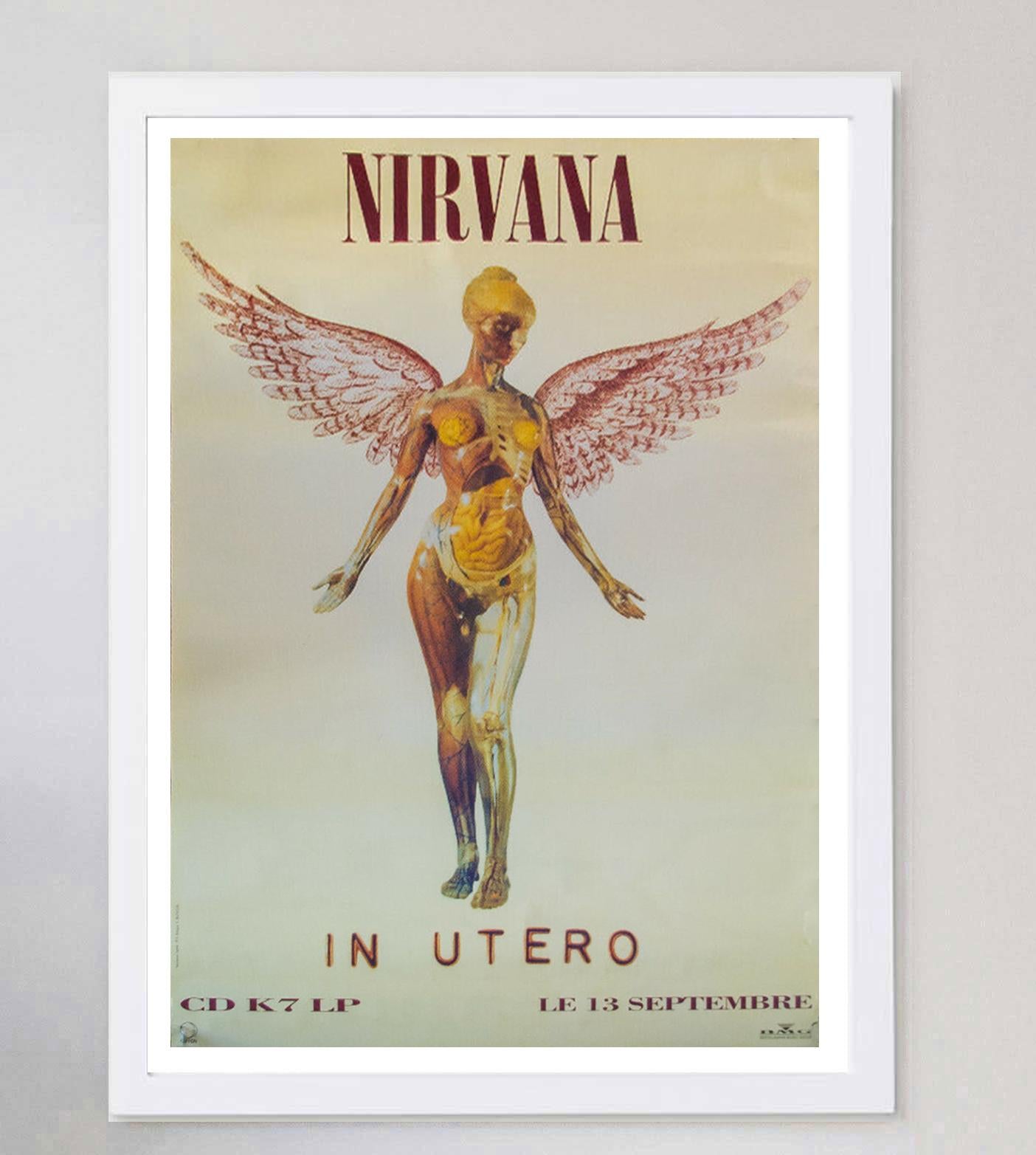 Affiche vintage d'origine Nirvana- In Utero, 1993 Bon état - En vente à Winchester, GB