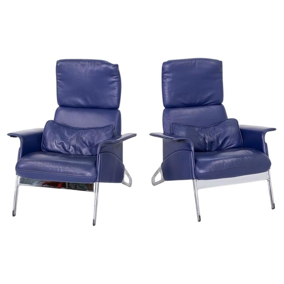 1993 Pair of Geoff Hollington for Herman Miller Lounge Chairs in Leather