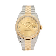 Vintage 1993 Rolex Datejust Steel & Yellow Gold 16233 Wristwatch