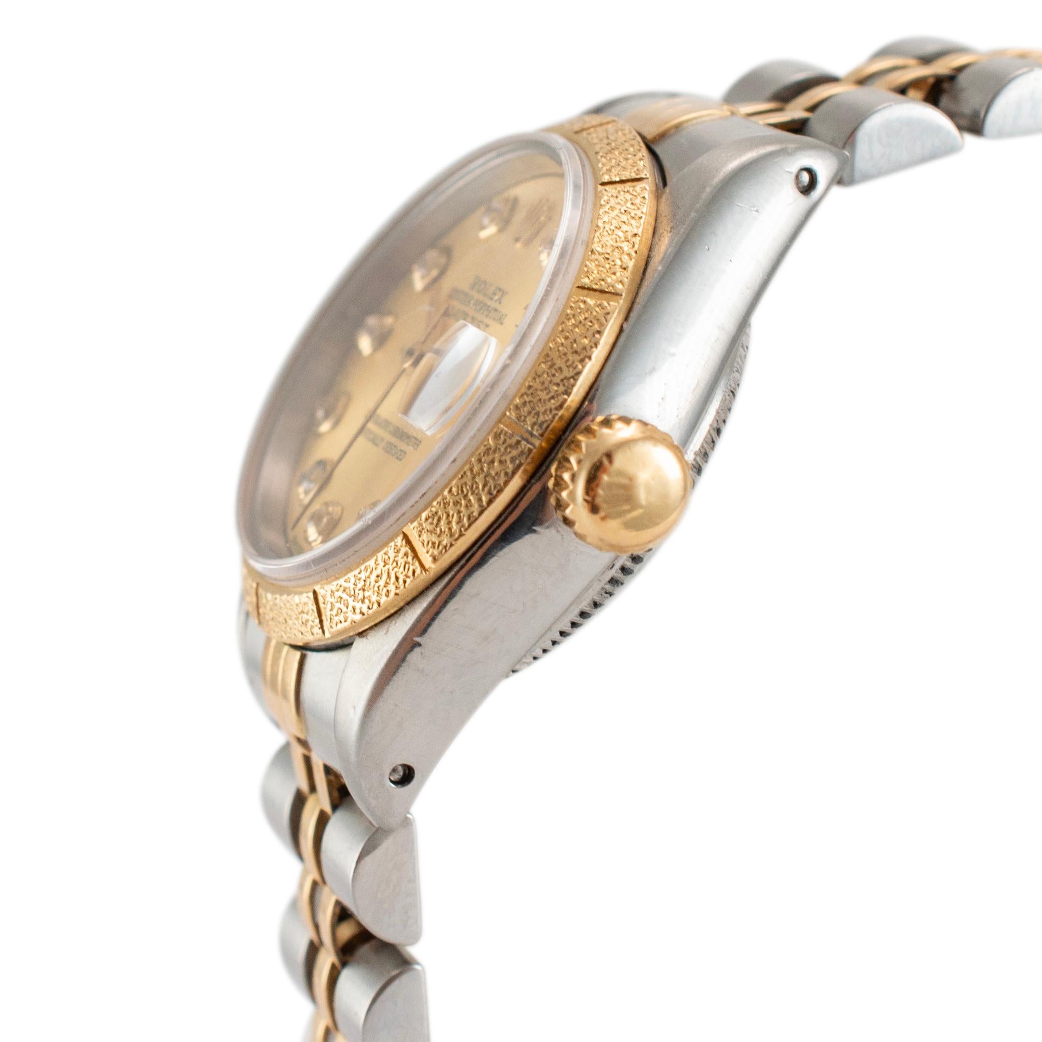 1993 Rolex Lady Datejust 26MM 69173 Jubilee 18K Yellow Gold & Steel Watch In Excellent Condition In Houston, TX