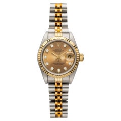 1993 Rolex Lady-Datejust 69173 Two-Tone Patina Diamond Dial 26mm