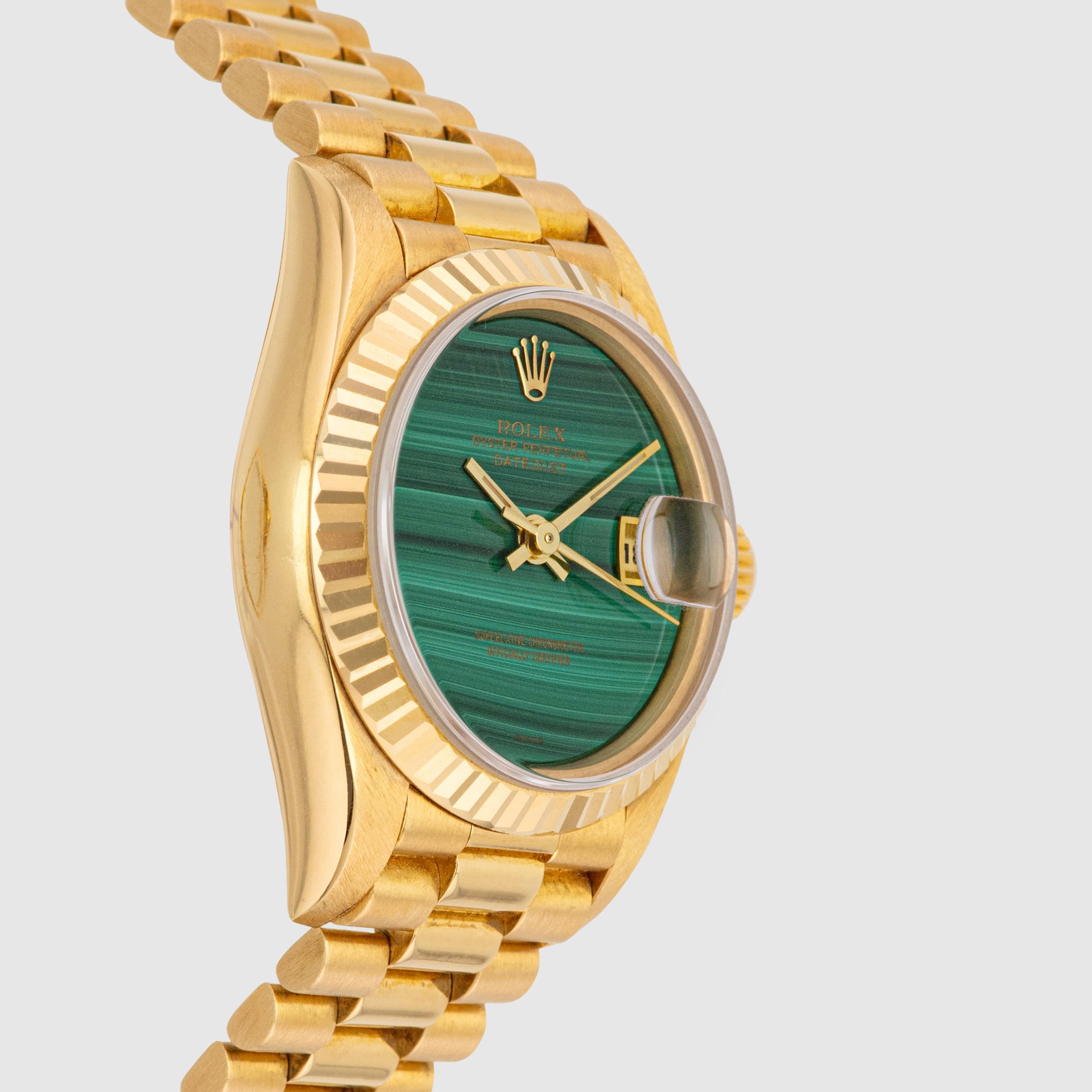 Donna 1993 Rolex Lady Datejust Quadrante Malachite Ref. 69178 in vendita