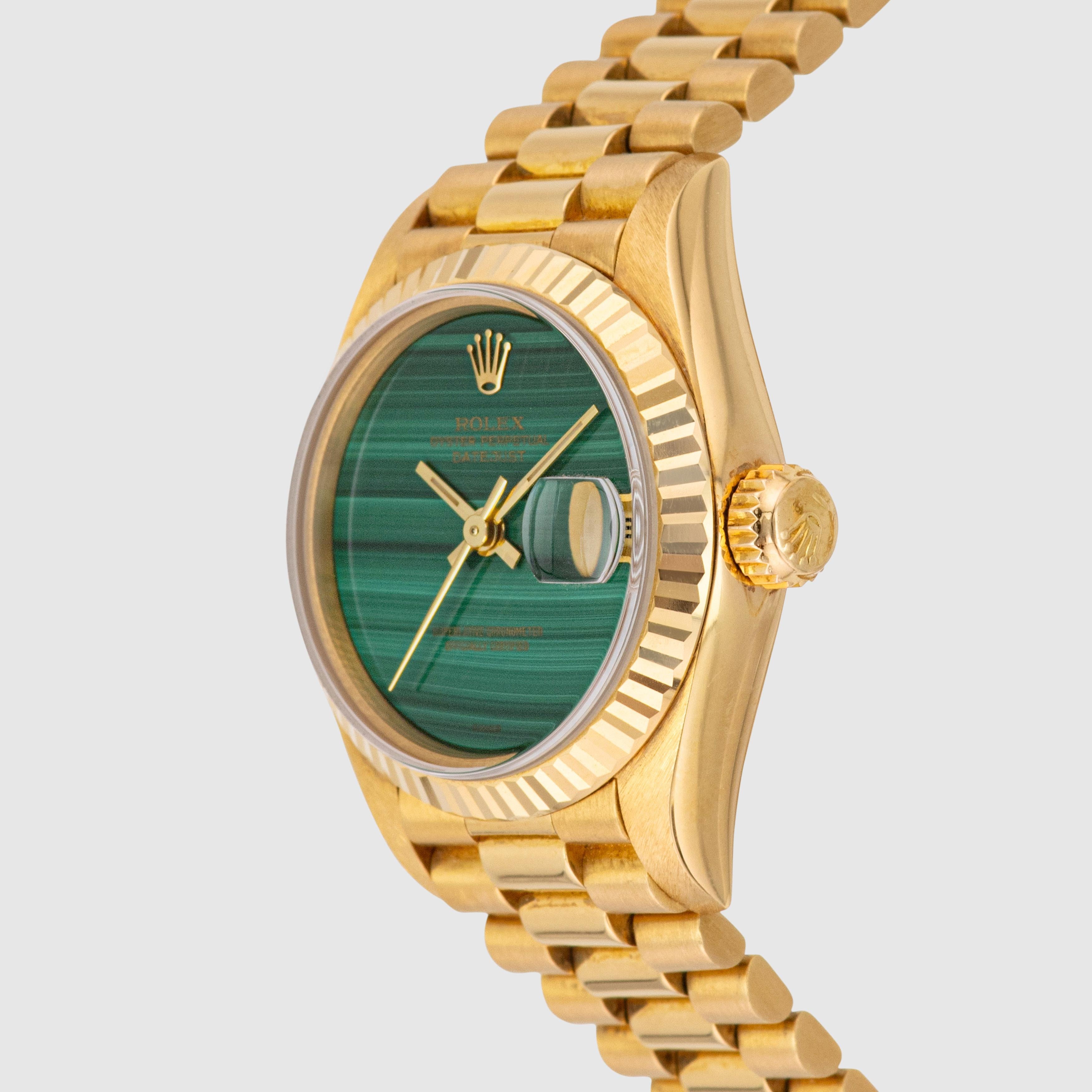1993 Rolex Lady Datejust Quadrante Malachite Ref. 69178 in vendita 1