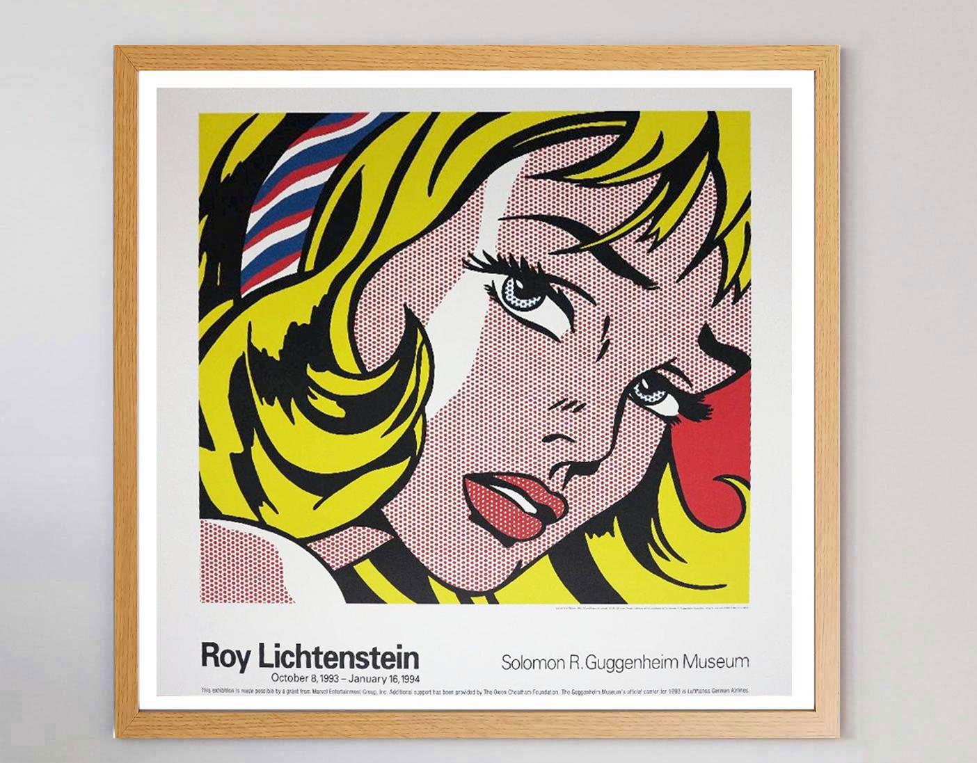 American 1993 Roy Lichtenstein - Girl With Hair Ribbon - Guggenheim Original Poster For Sale