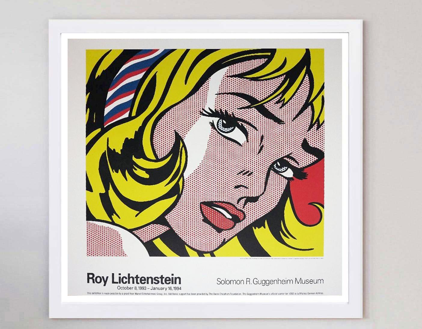 1993 Roy Lichtenstein - Girl With Hair Ribbon - Guggenheim Original Poster In Good Condition For Sale In Winchester, GB