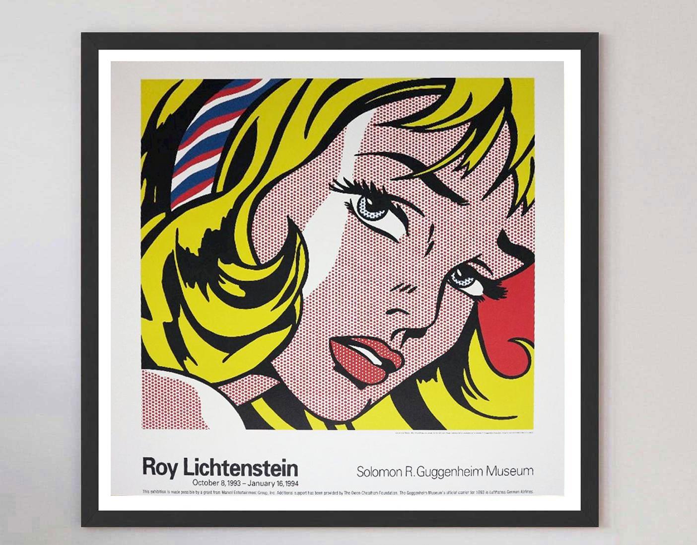 Late 20th Century 1993 Roy Lichtenstein - Girl With Hair Ribbon - Guggenheim Original Poster For Sale