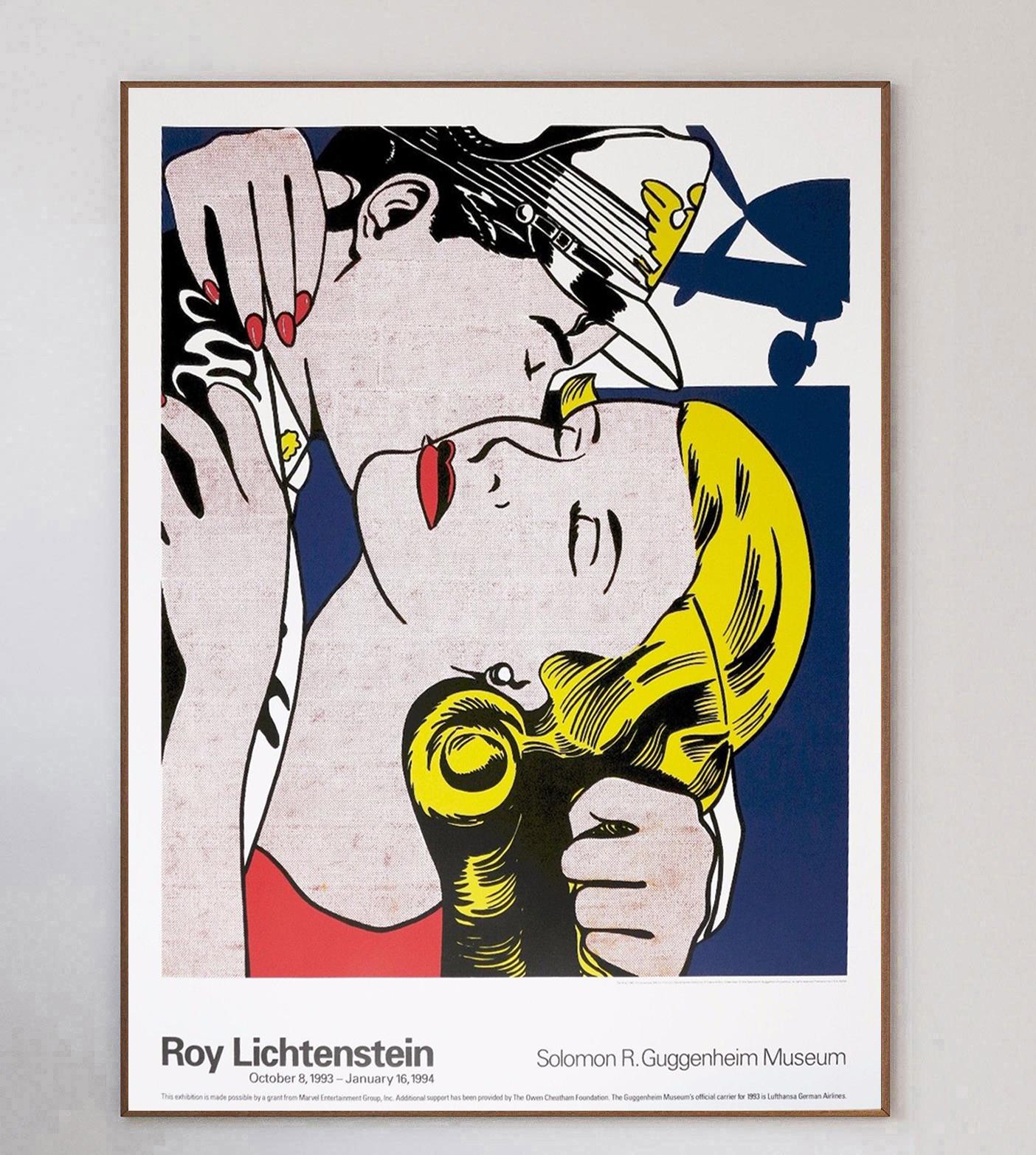 This beautiful poster is for Roy Lichtenstein's exhibition at the iconic Solomon R. Guggenheim Museum in New York in 1993 and features Lichtenstein's 1961 artwork 