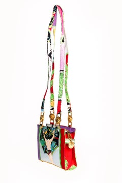 S/S 1993 Gianni Versace Couture Vintage Bag Scarf Print Miami Beach Motif
