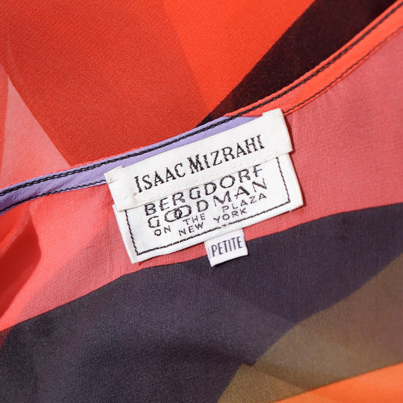 1993 saac Mizrahi Vintage Open Front Striped Silk Top Gene Meyer Collaboration For Sale 1