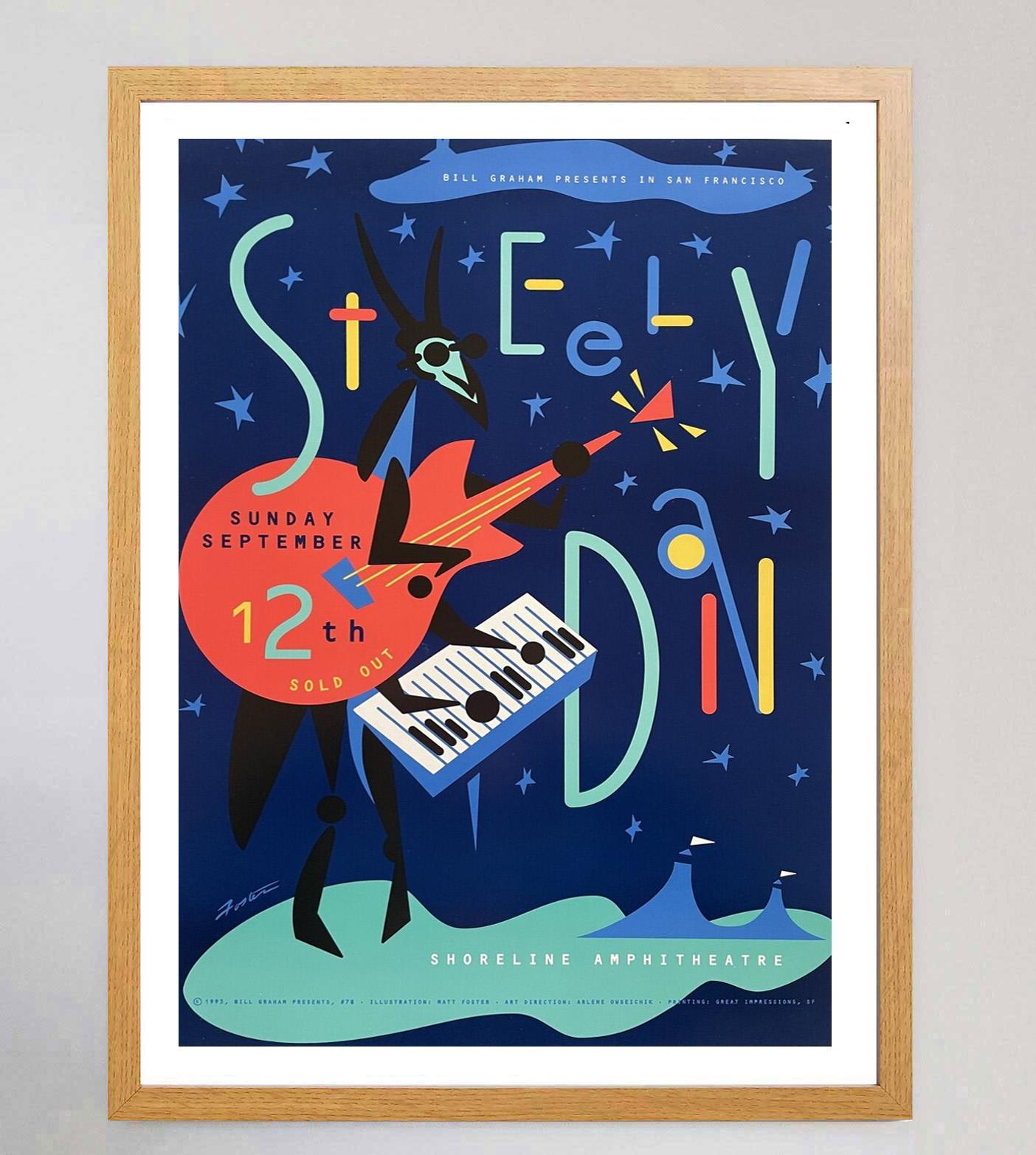 American 1993 Steely Dan - Shoreline Amphitheatre Original Vintage Poster For Sale