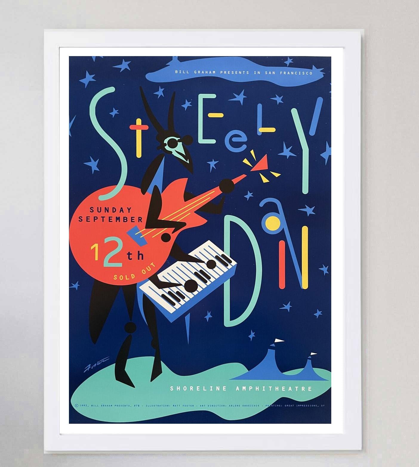 1993 Steely Dan - Shoreline Amphitheatre Original Vintage Poster In Good Condition For Sale In Winchester, GB