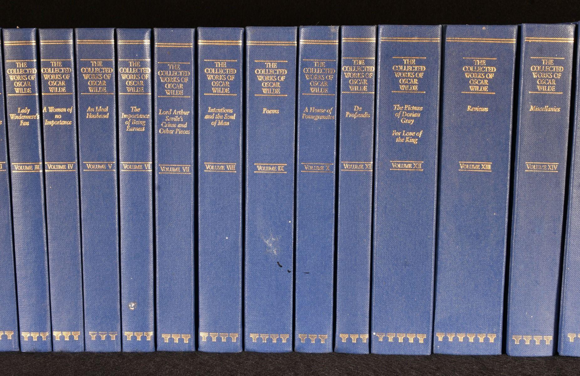 A very attractive collection of works from popular Irish poet and playwright, Oscar Wilde, edited by his friend and literary executor, Robert Ross.

A lovely selection of the plays, poetry and additional prose of Oscar Wilde.

Complete in fifteen