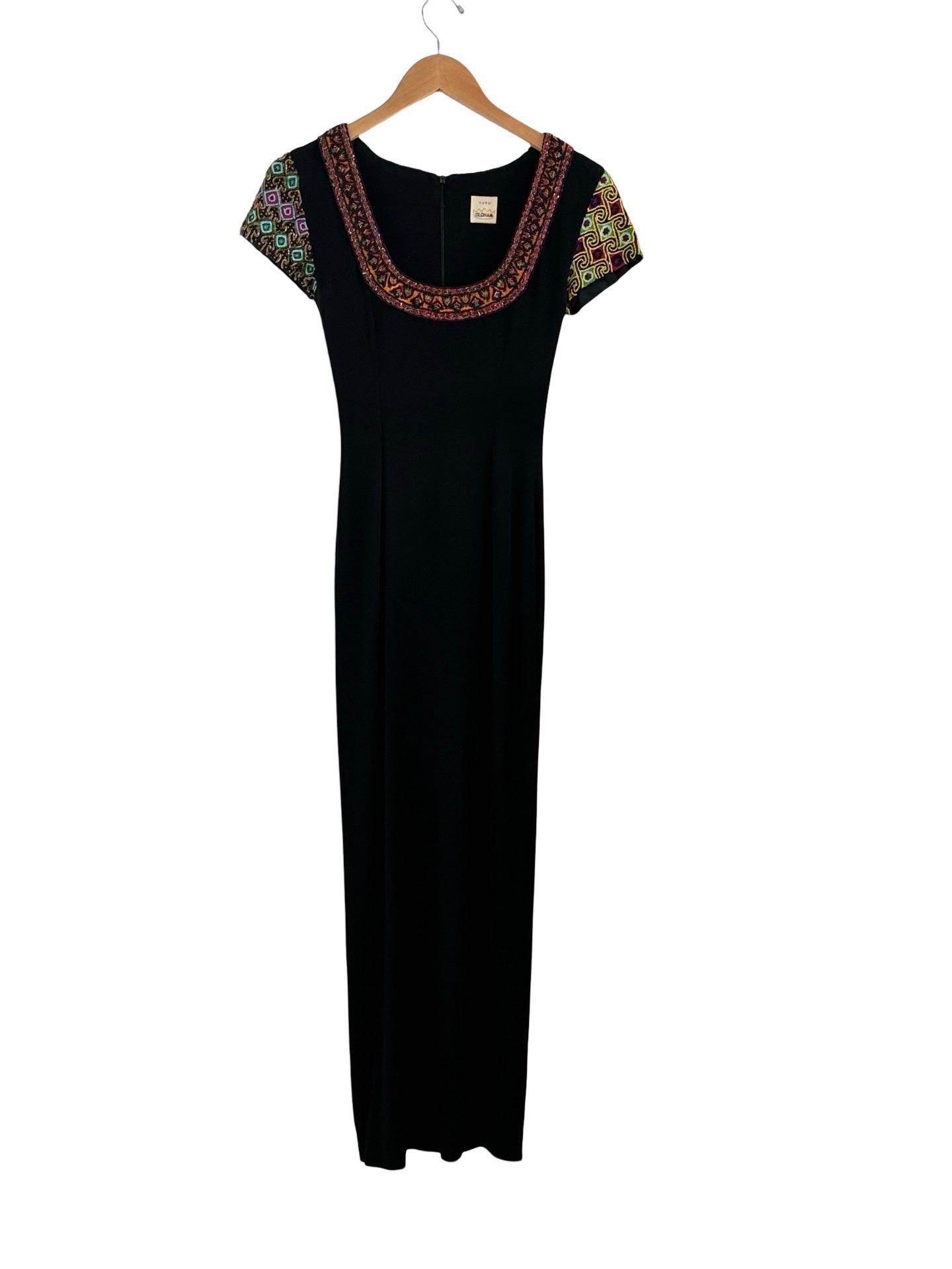Black 1993 Todd Oldham Runway Beaded Gown For Sale
