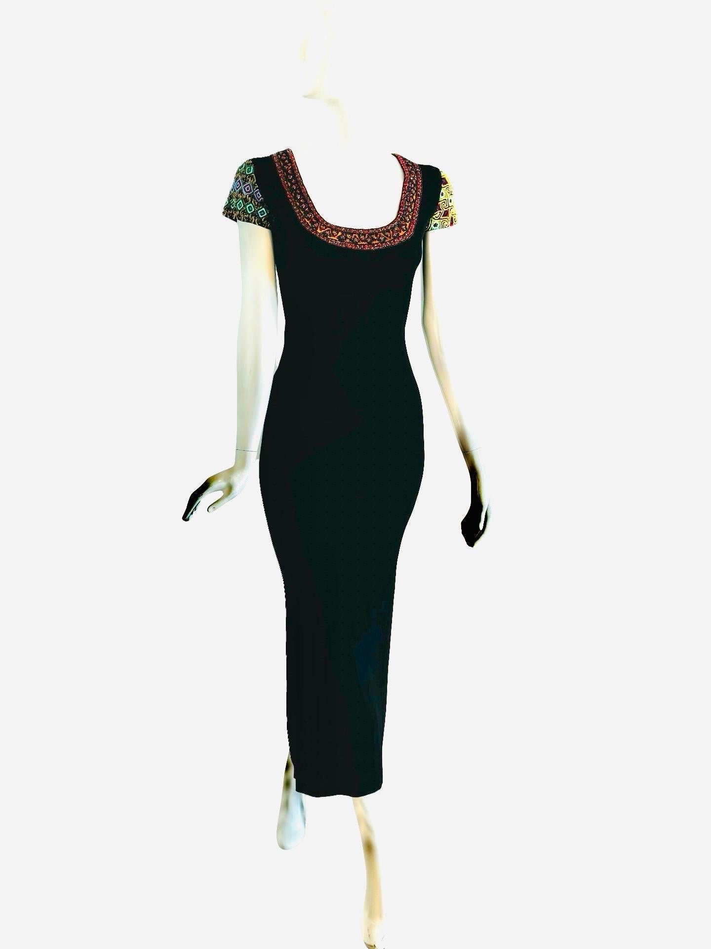 1993 Todd Oldham Runway Beaded Gown In Good Condition For Sale In Miami, FL