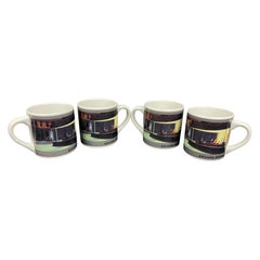 1993 Mugs "Nighthawks" de l'Art of Vintage Institute of Chicago Edward Hopper - Lot de 4