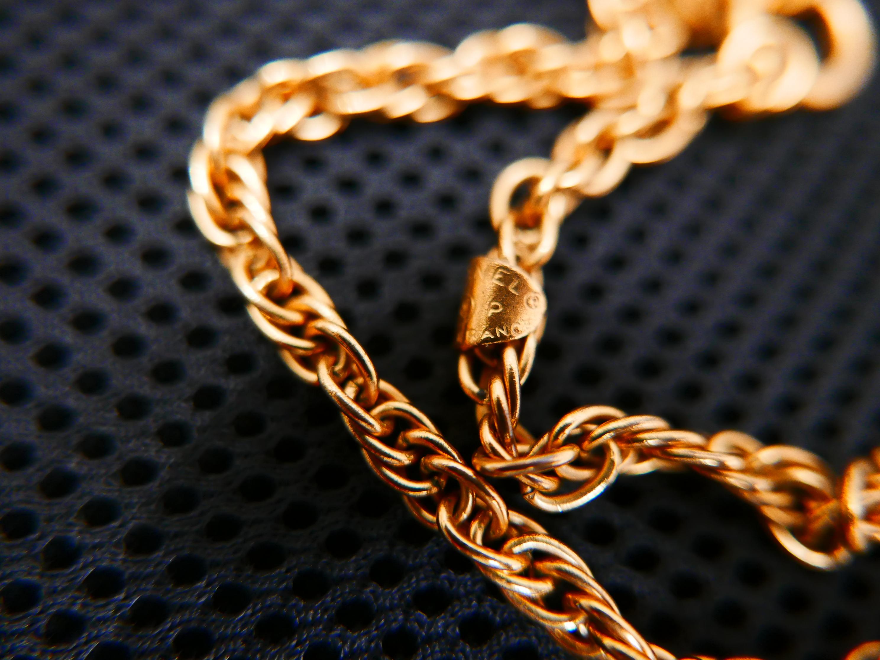 Women's or Men's 1993 Vintage CHANEL Gold Toned CC Charm Short Chain Necklace For Sale