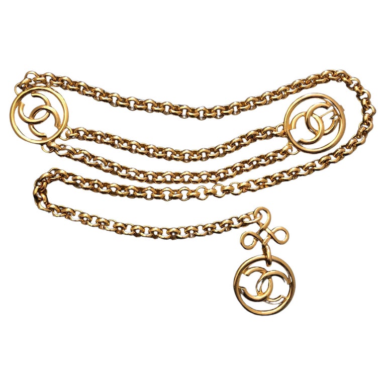 Chanel CC Coco Chanel Enamel Charms Faux Pearl Gold Tone Necklace / Belt  Chanel | The Luxury Closet
