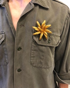 1993 Vintage CHANEL Gold Toned Wheat Bundle Brooch
