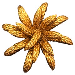 1993 Vintage CHANEL Gold Toned Wheat Bundle Brooch