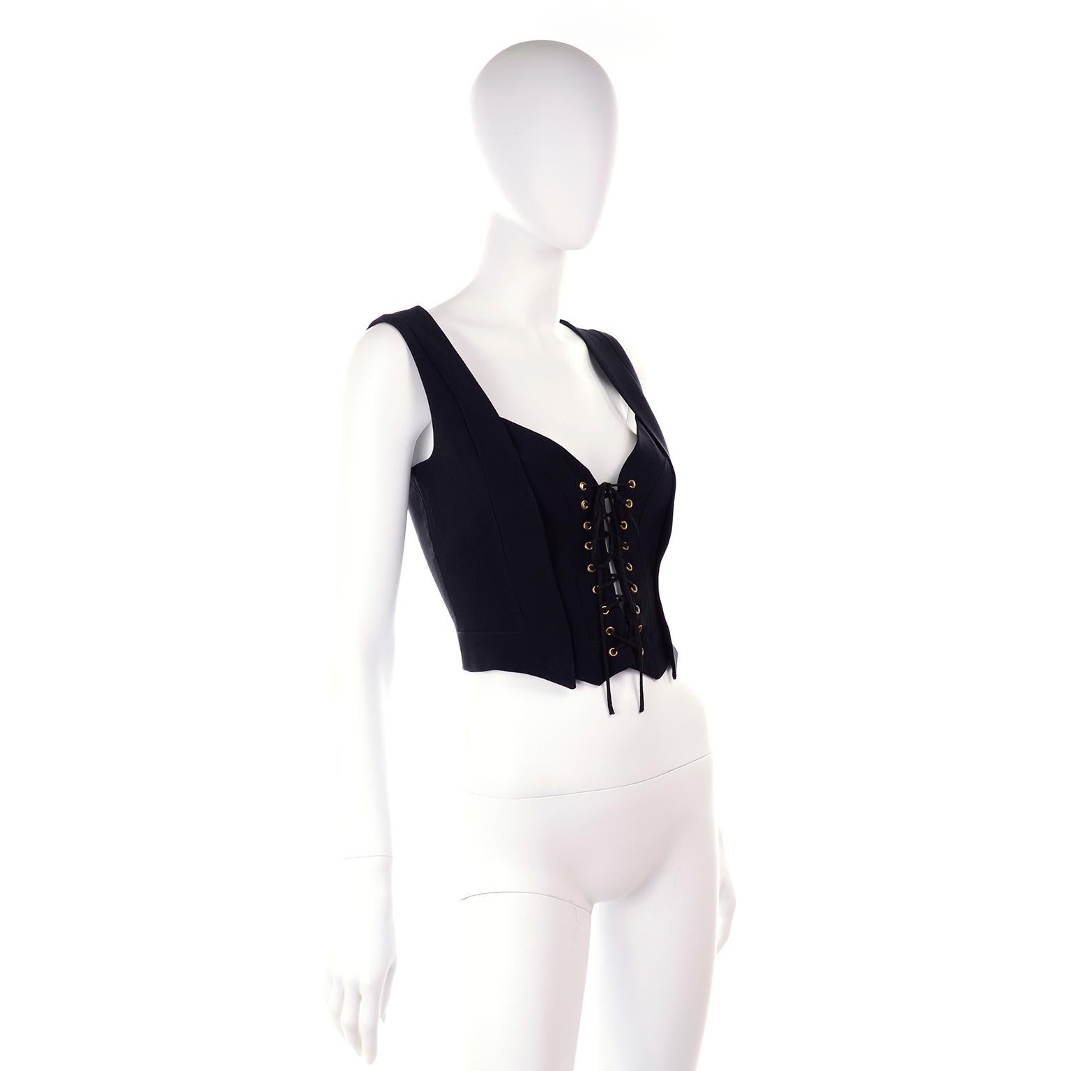 black corset vest