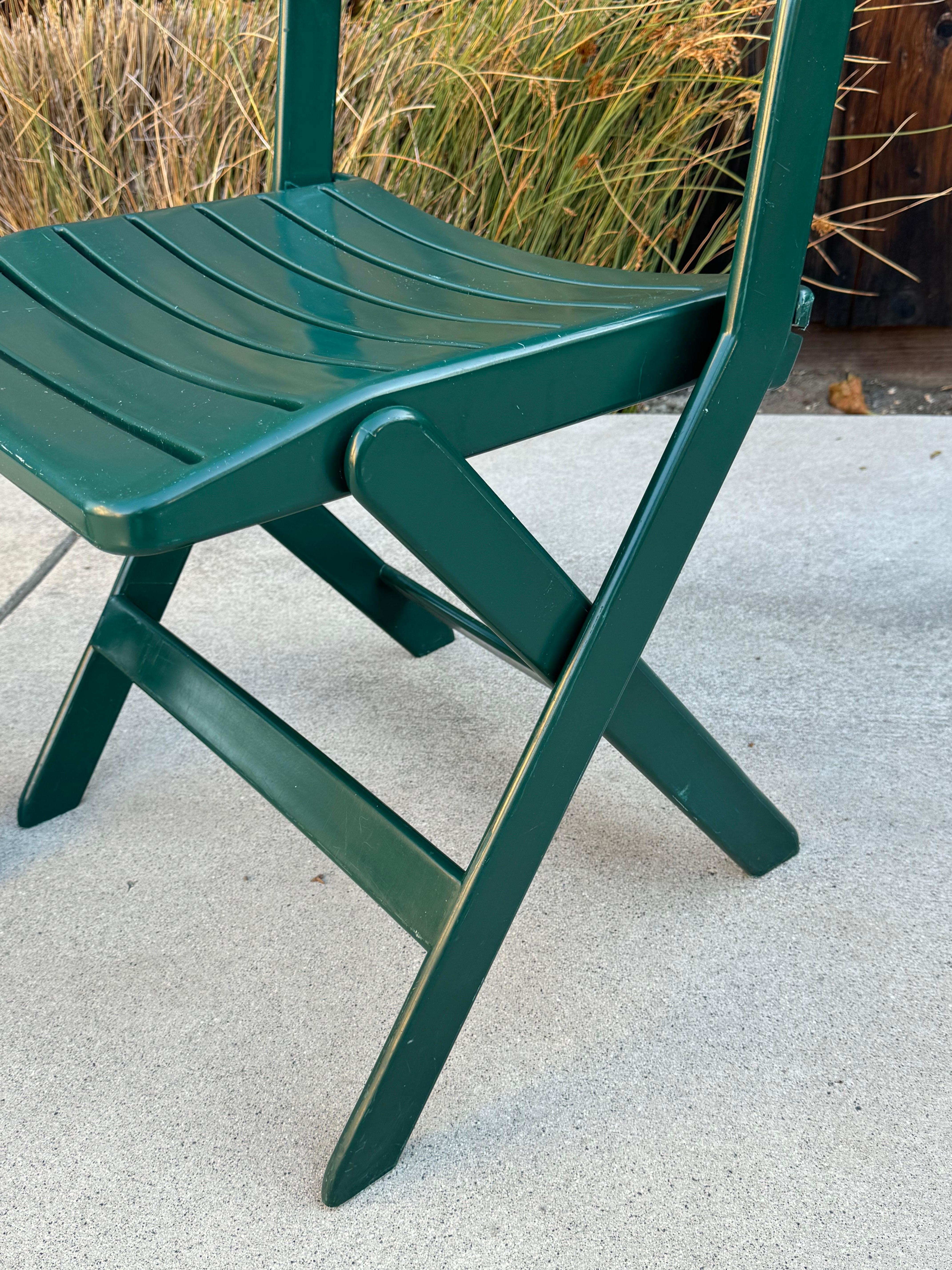 1993 Vintage Niels Gammelgaard For Ikea Green Folding Chairs - A Pair For Sale 2