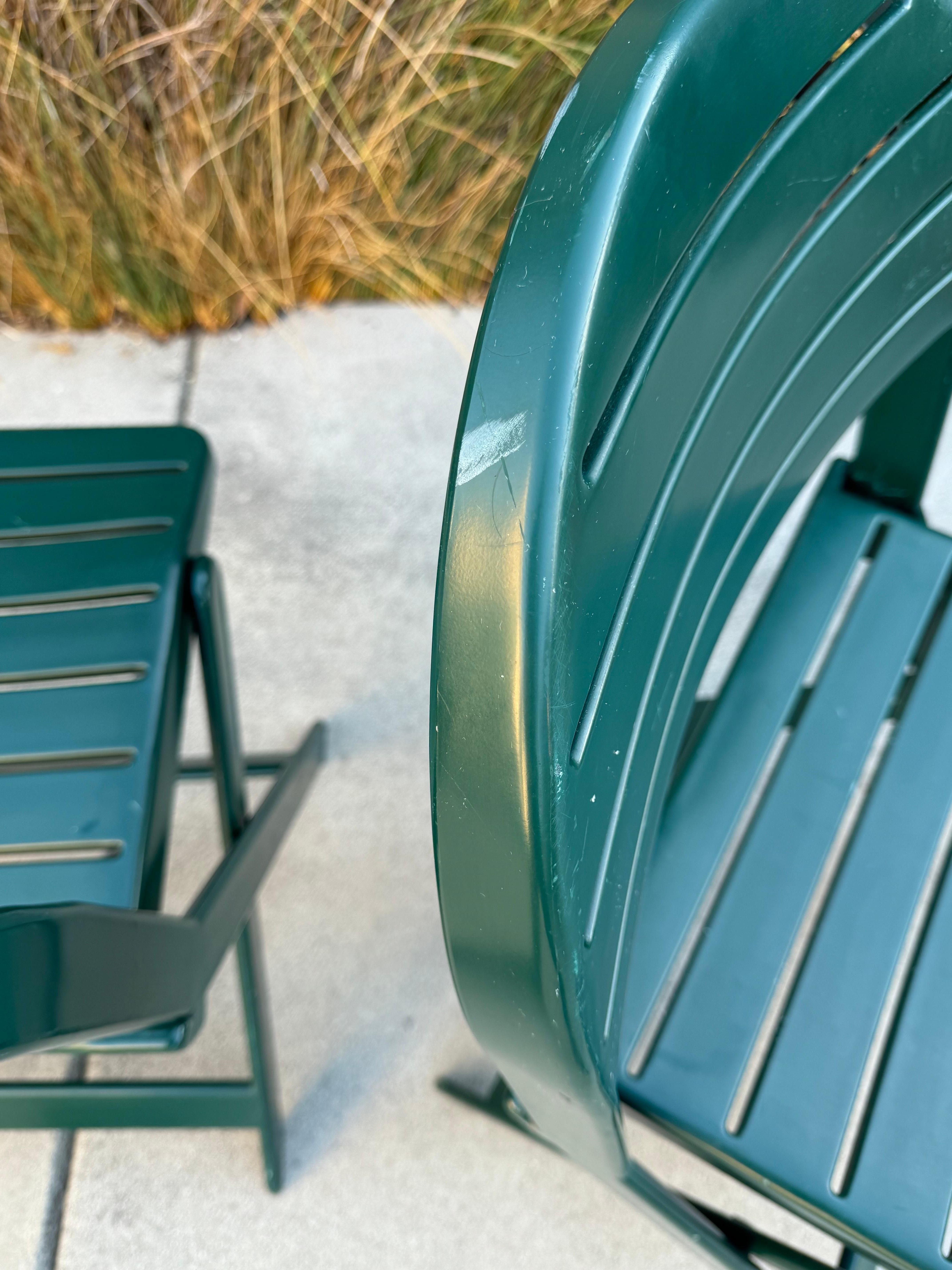 1993 Vintage Niels Gammelgaard For Ikea Green Folding Chairs - A Pair For Sale 4