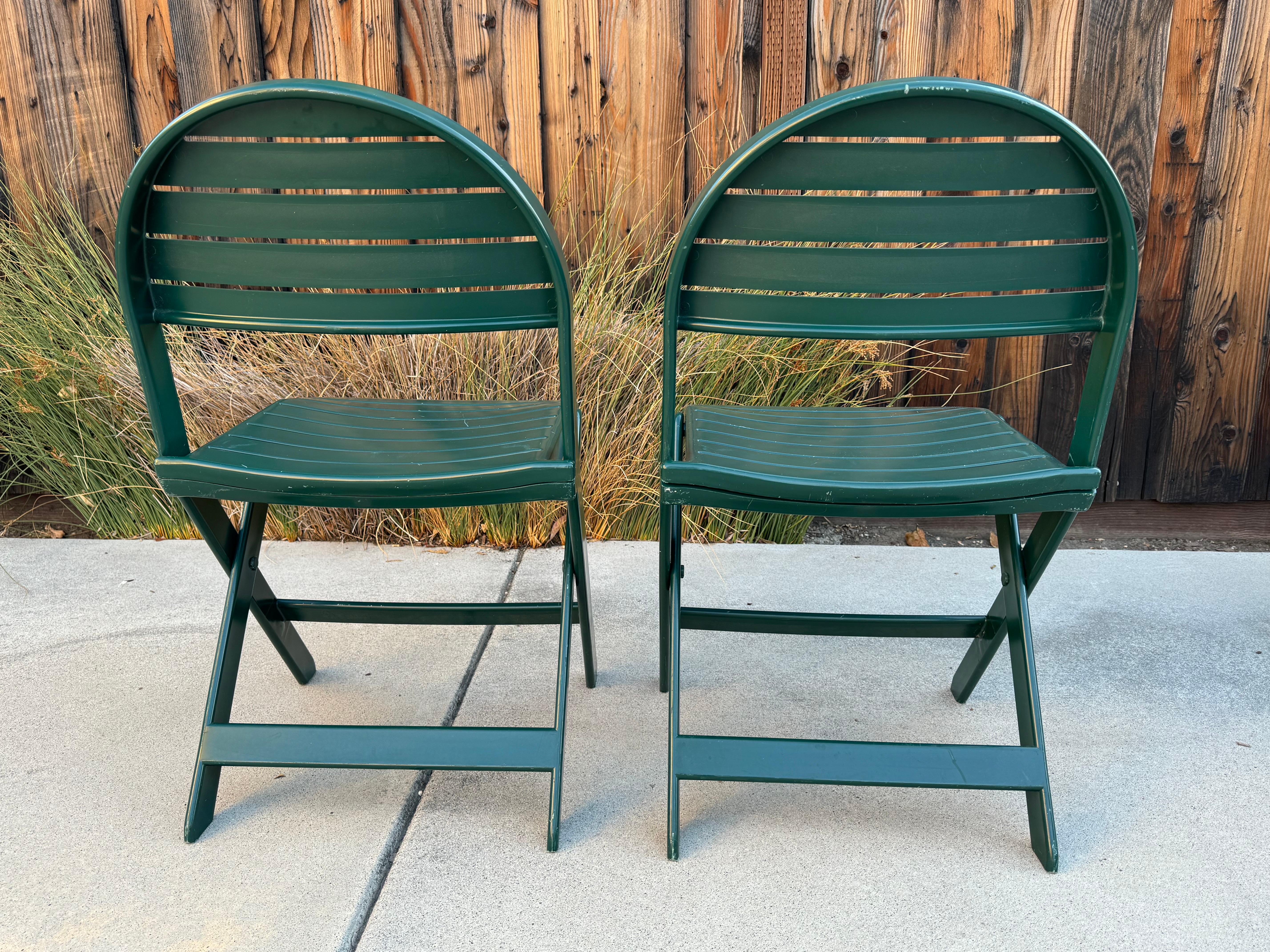 Swedish 1993 Vintage Niels Gammelgaard For Ikea Green Folding Chairs - A Pair For Sale