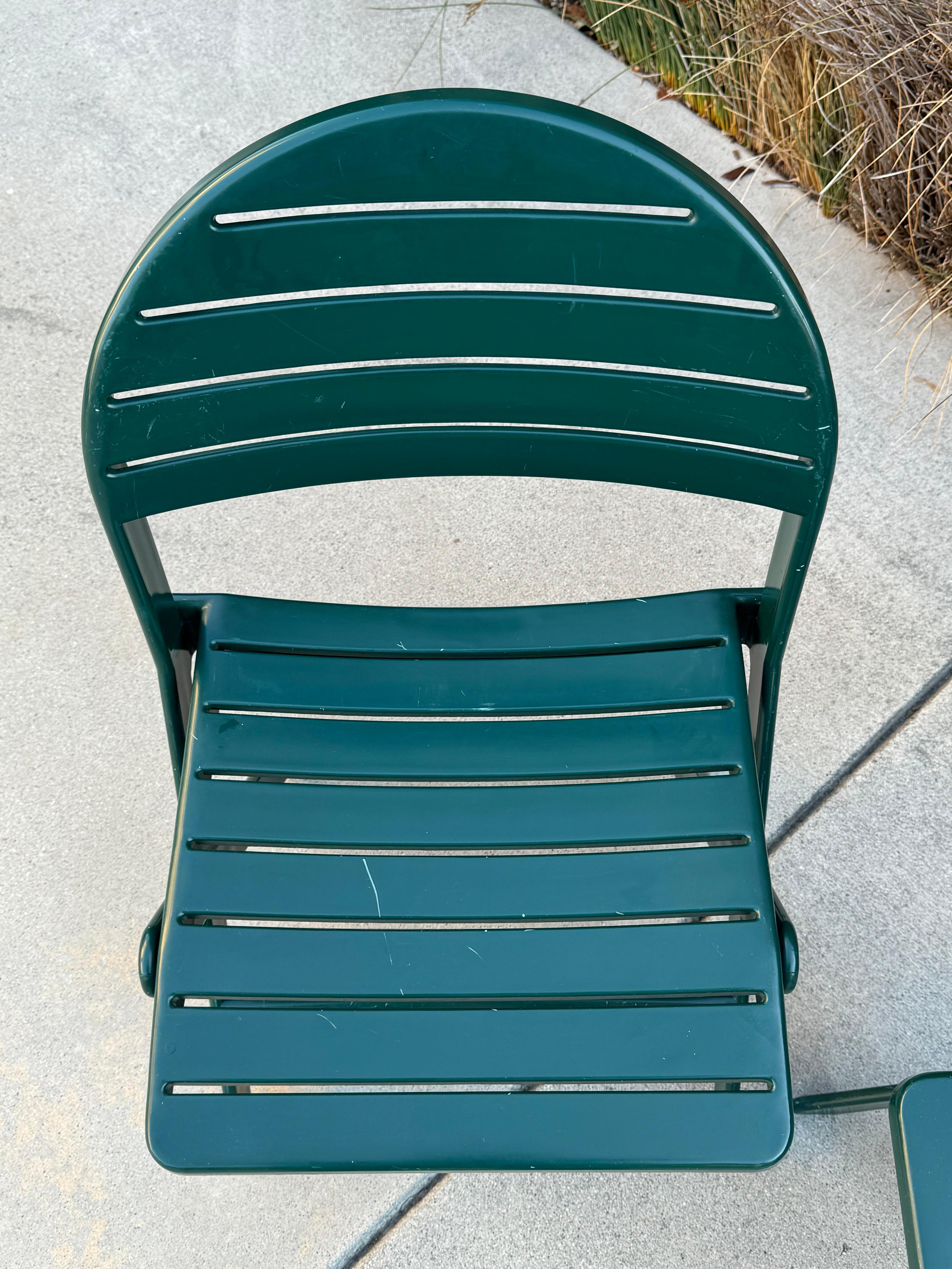 Late 20th Century 1993 Vintage Niels Gammelgaard For Ikea Green Folding Chairs - A Pair For Sale