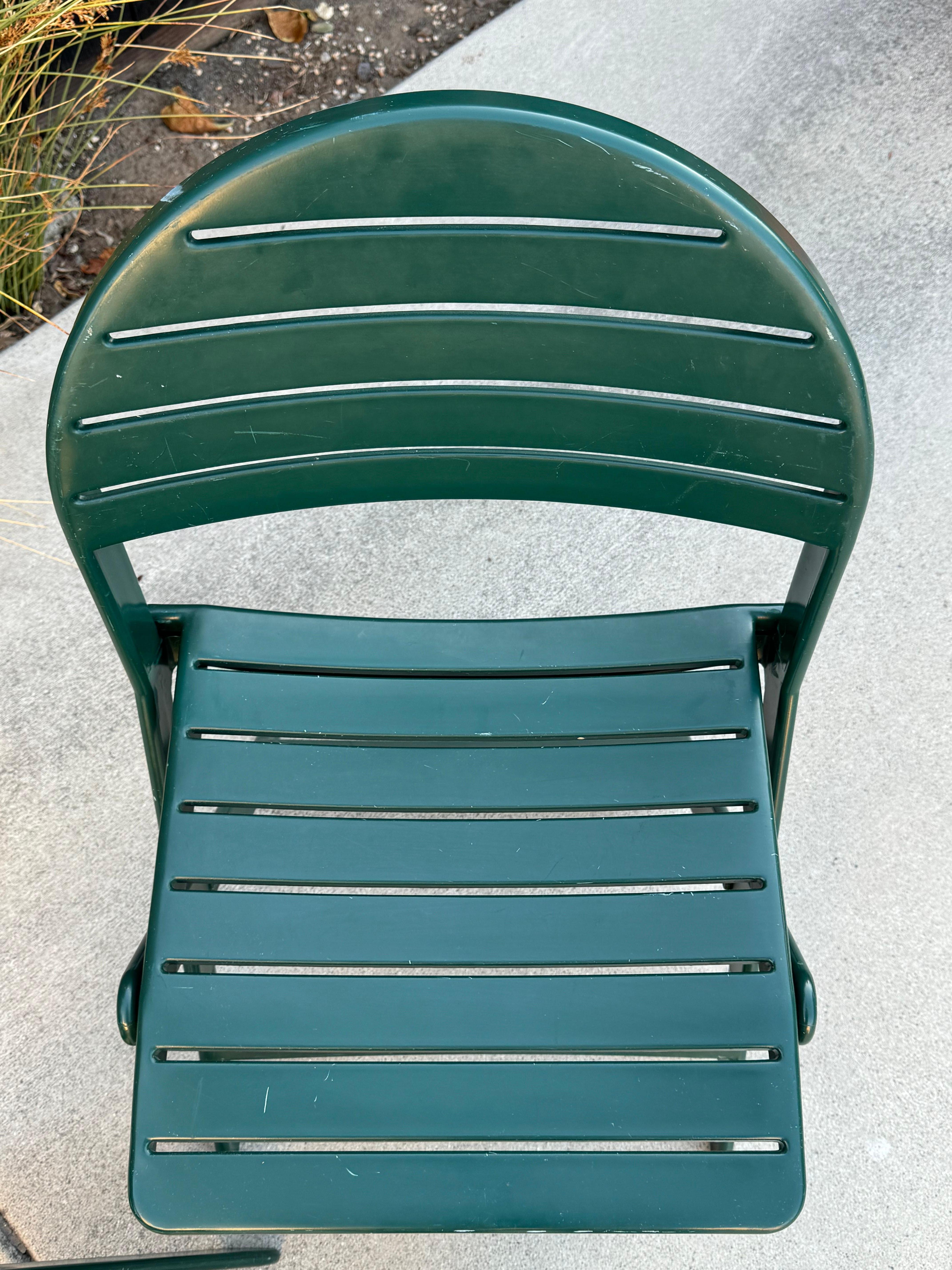 Plastic 1993 Vintage Niels Gammelgaard For Ikea Green Folding Chairs - A Pair For Sale