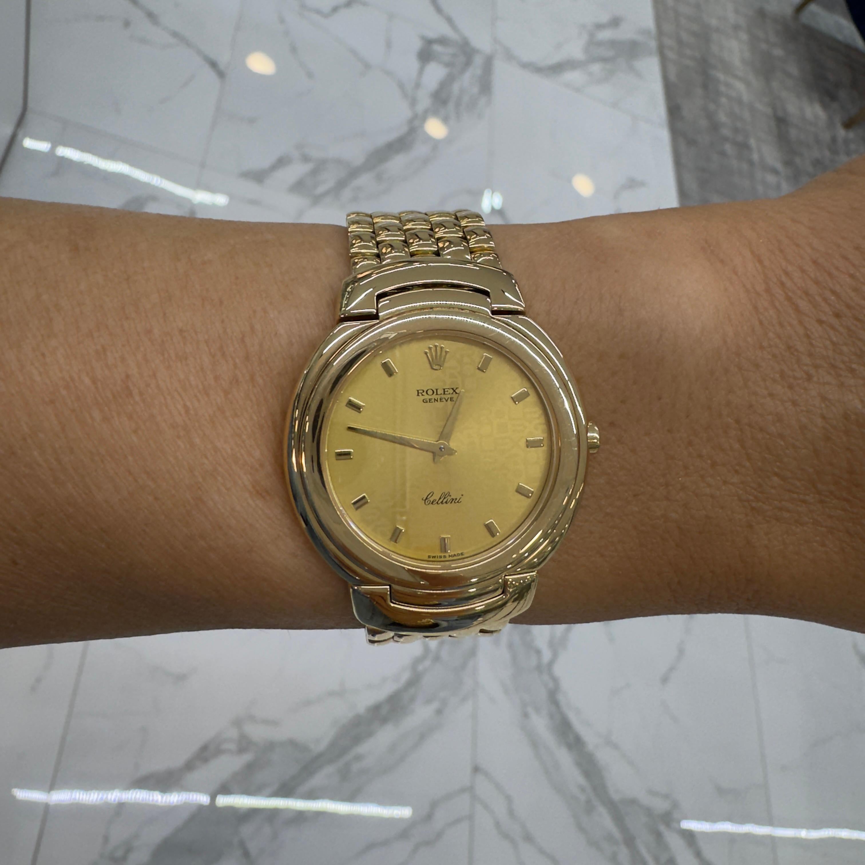 1993 Vintage Rolex Cellini 33MM 6622 Jubiläums Zifferblatt 18K Gelbgold Uhr 7