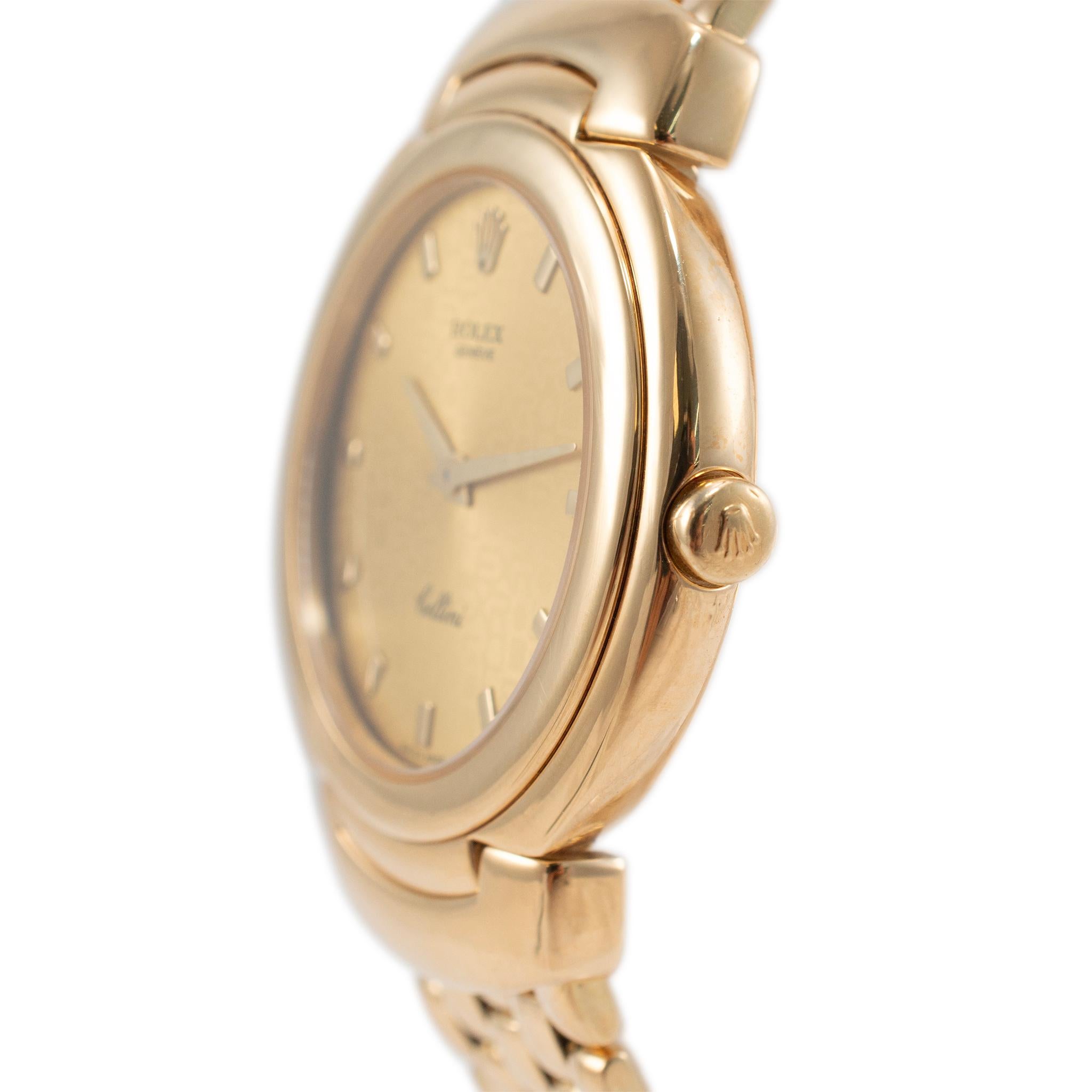 1993 Vintage Rolex Cellini 33MM 6622 Jubiläums Zifferblatt 18K Gelbgold Uhr im Zustand „Hervorragend“ in Houston, TX