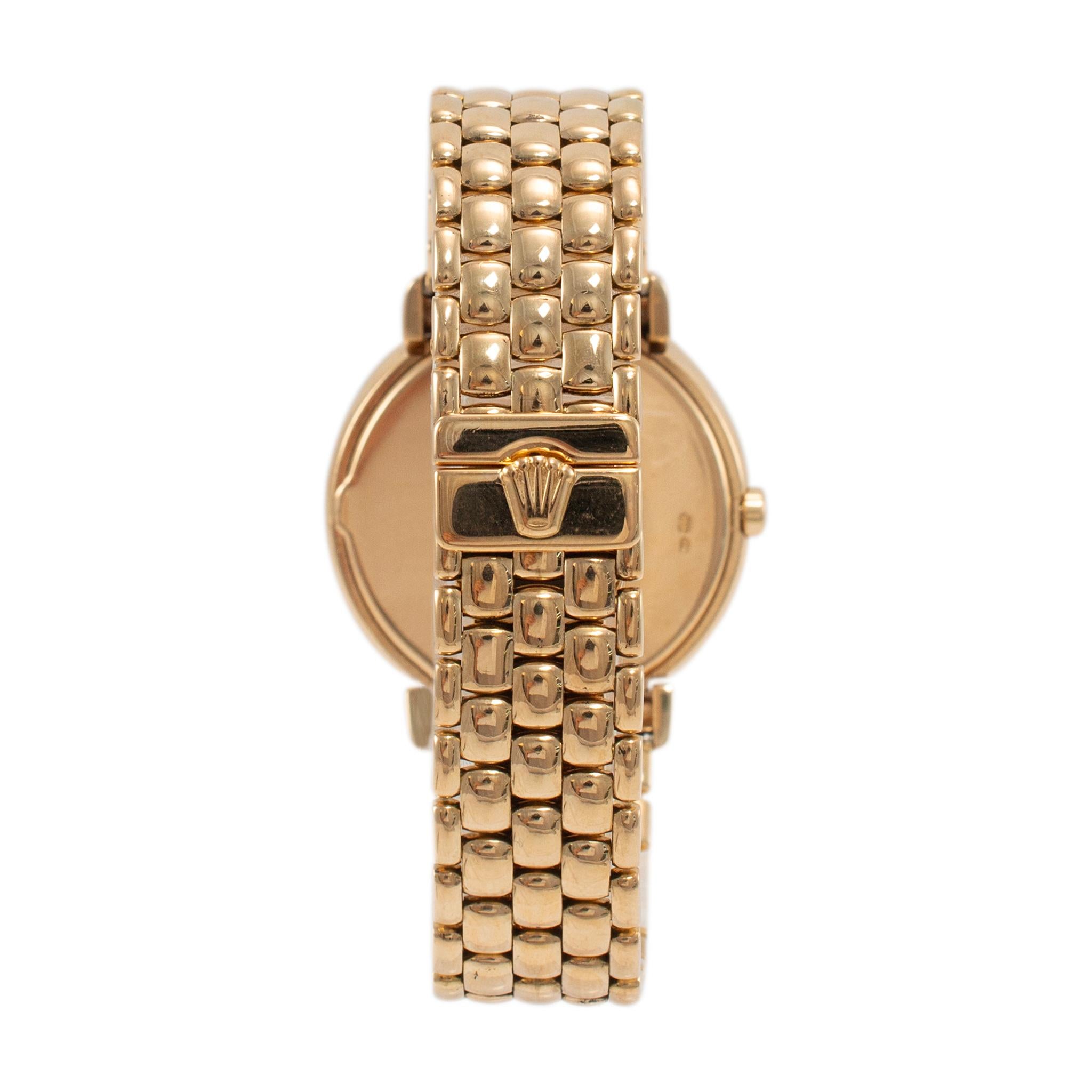 1993 Vintage Rolex Cellini 33MM 6622 Jubiläums Zifferblatt 18K Gelbgold Uhr für Damen oder Herren