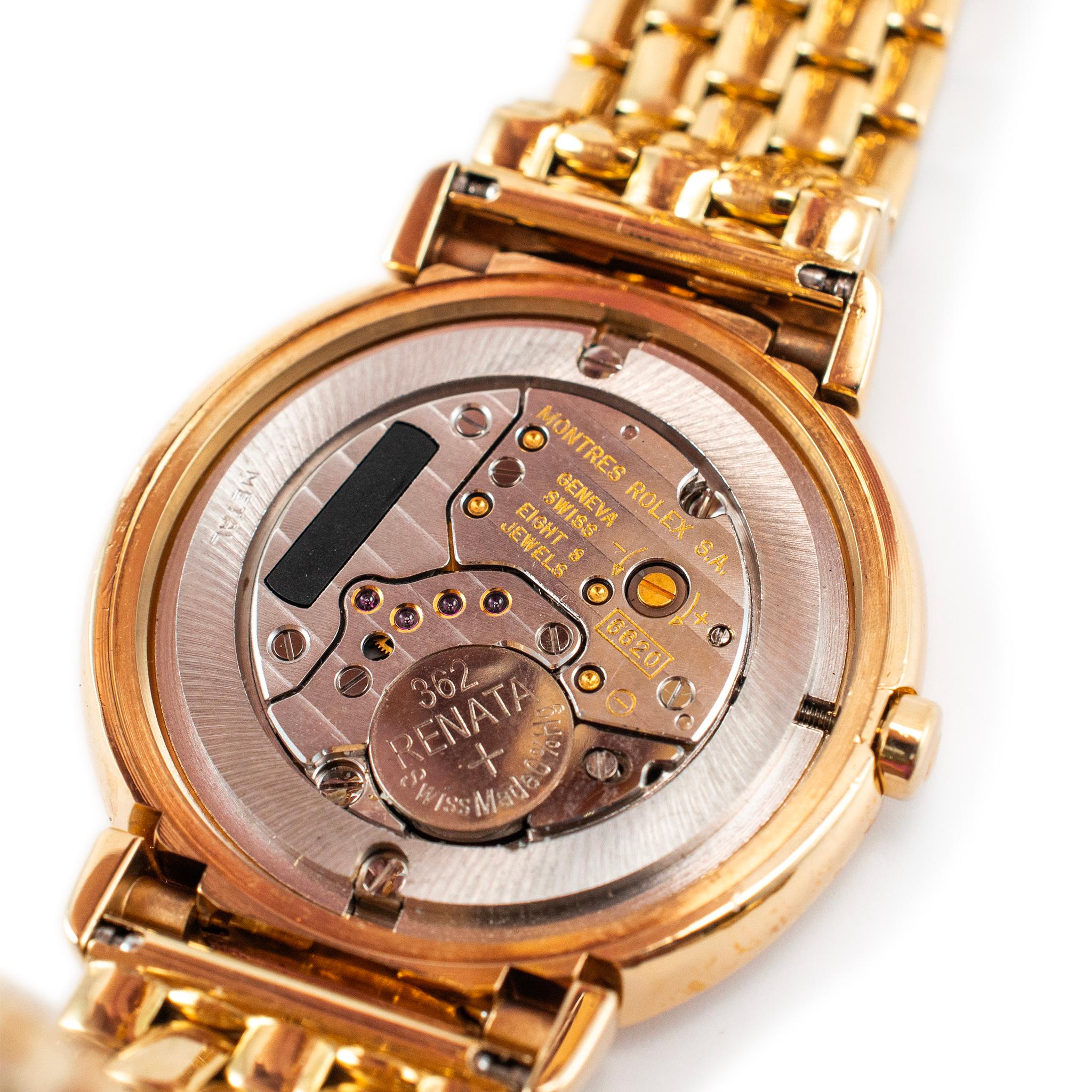 1993 Vintage Rolex Cellini 33MM 6622 Jubiläums Zifferblatt 18K Gelbgold Uhr 5