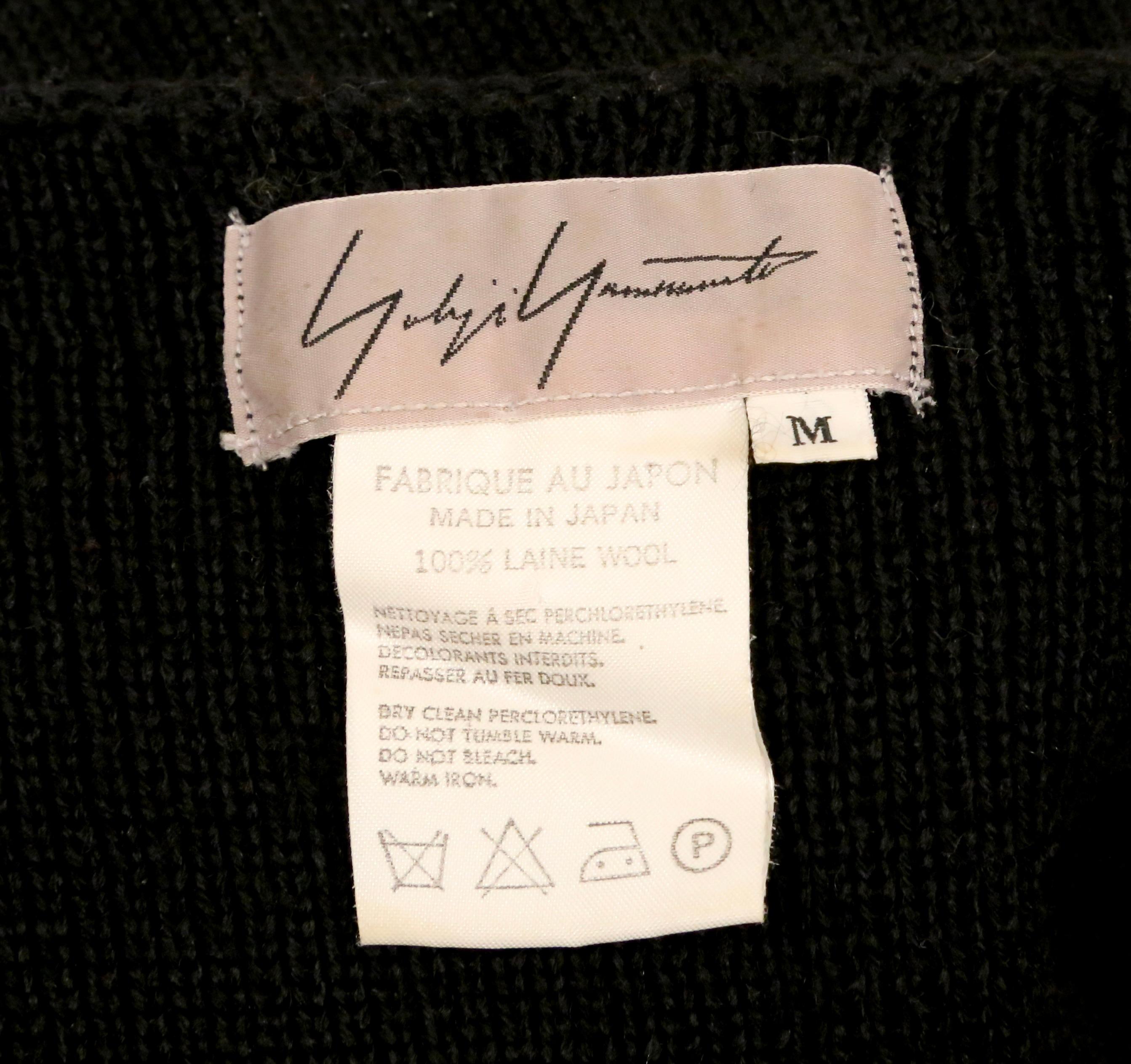 1993 YOHJI YAMAMOTO black wool cardigan sweater with peplum For Sale 5