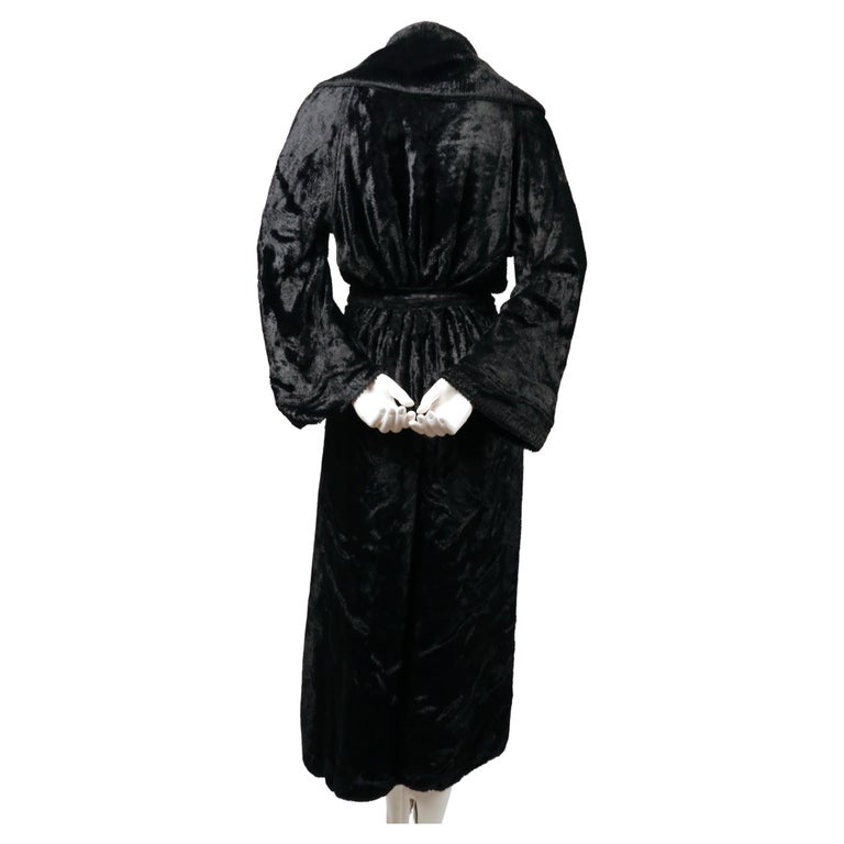 1994 AZZEDINE ALAIA black chenille robe coat 1