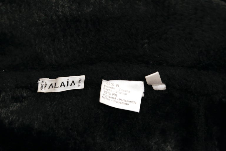1994 AZZEDINE ALAIA black chenille robe coat 2