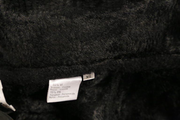 1994 AZZEDINE ALAIA black chenille robe coat 3