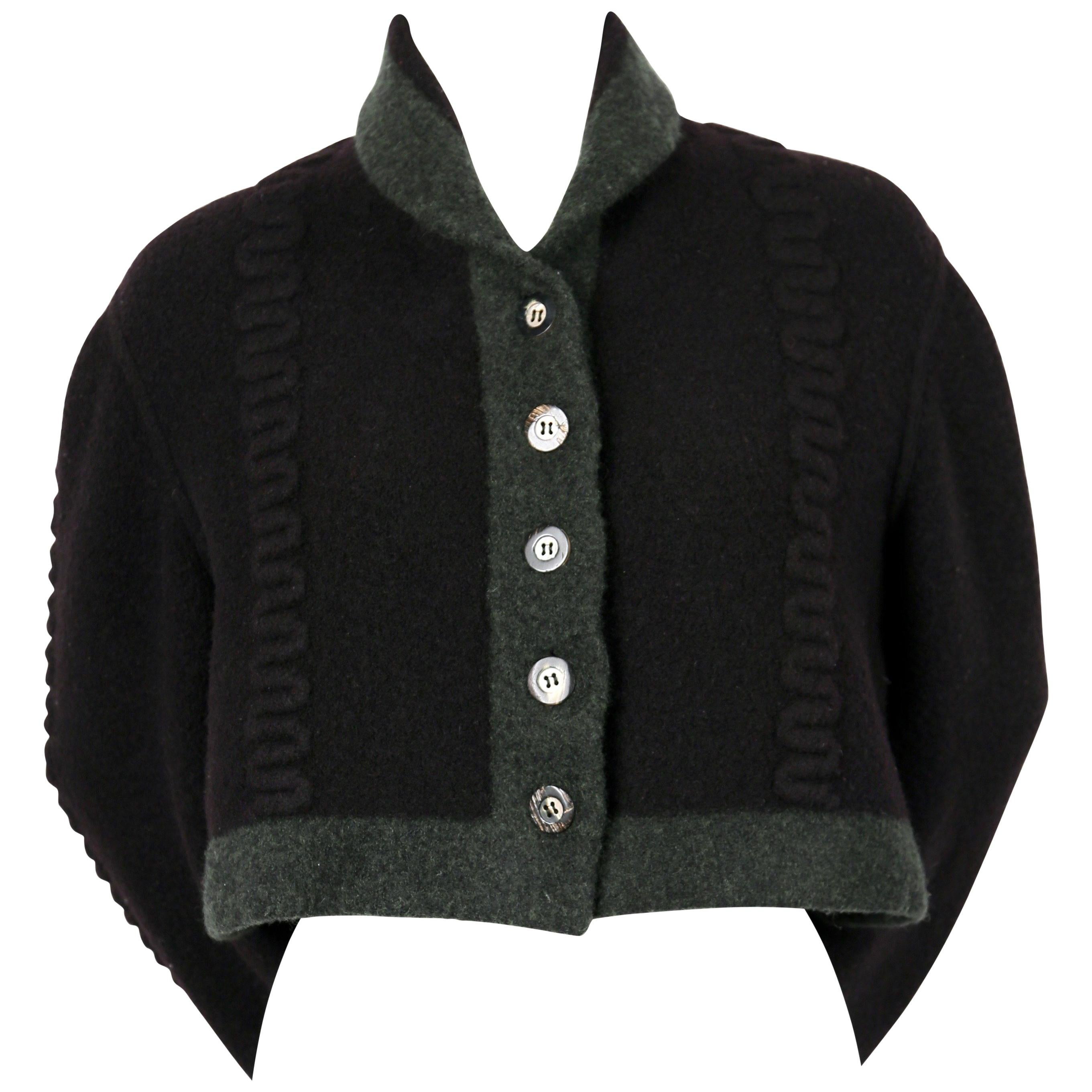 Azzedine Alaia navy blue and green wool cardigan sweater, 1994 For Sale ...