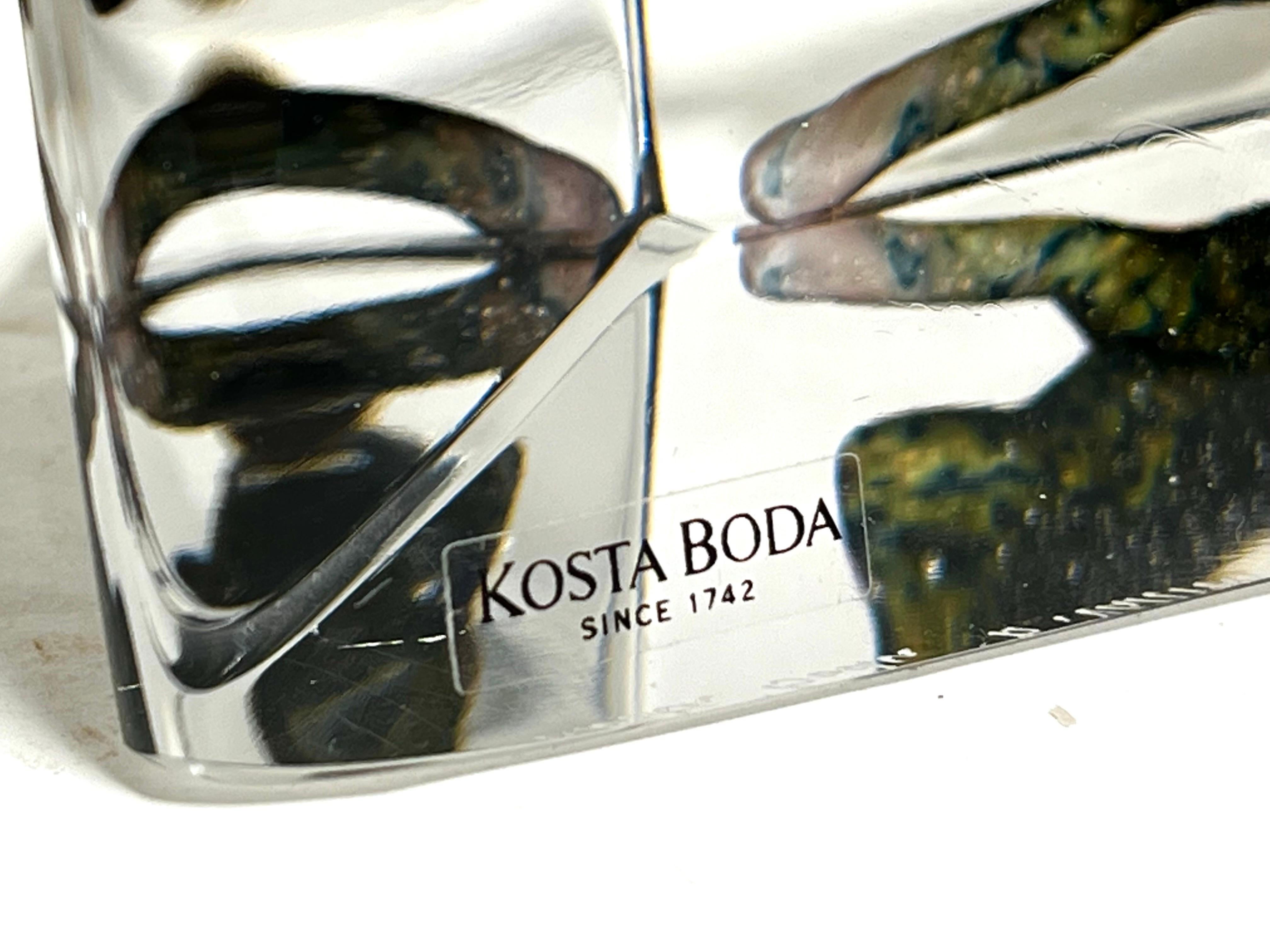 1994 Bertil Vallien Kosta Boda Atelier „Katze Aussichtspunkte“ Glasskulptur Schweden, 1994 (Handgefertigt)