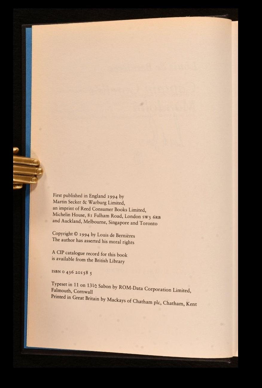 1994 La mandolina del capitán Corelli finales del siglo XX en venta
