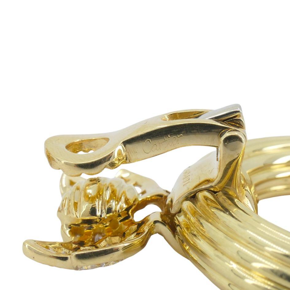 1994 Boucles d'oreilles Clips de Cartier en or 18 carats et diamants en vente 5
