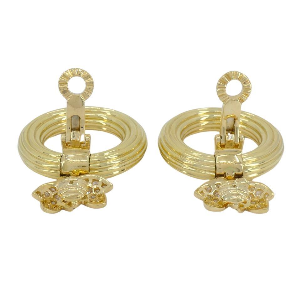 1994 Boucles d'oreilles Clips de Cartier en or 18 carats et diamants en vente 1